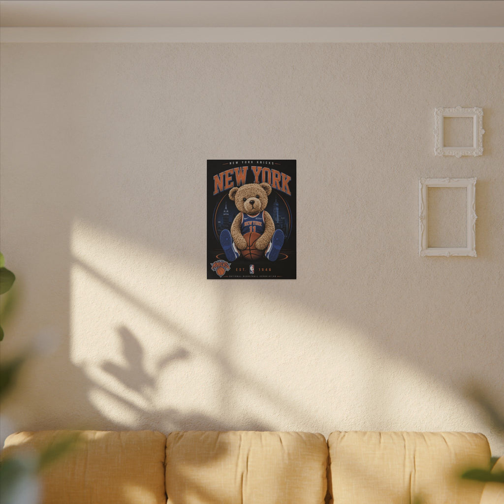 *LIMITED TIME* New York Knicks Teddy Bear Canvas Print — NBA Basketball Wall Art