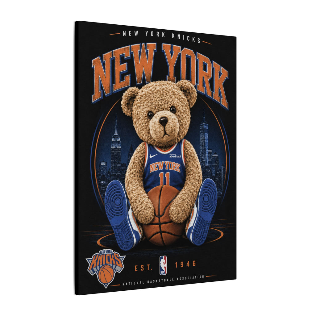*LIMITED TIME* New York Knicks Teddy Bear Canvas Print — NBA Basketball Wall Art