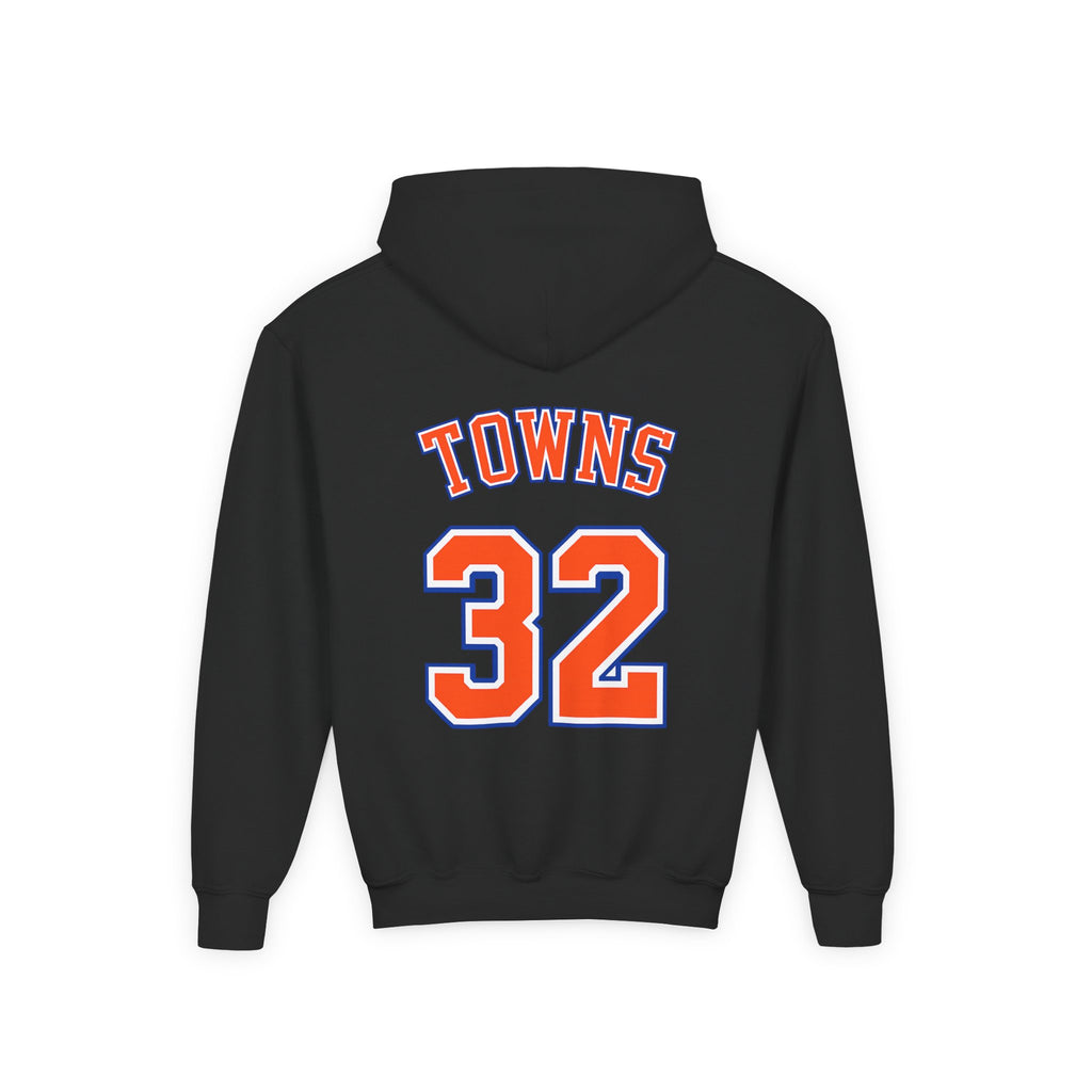 Youth Knicks Basketball Hoodie — 'TOWNS 32' Front Logo & Back Jersey Design