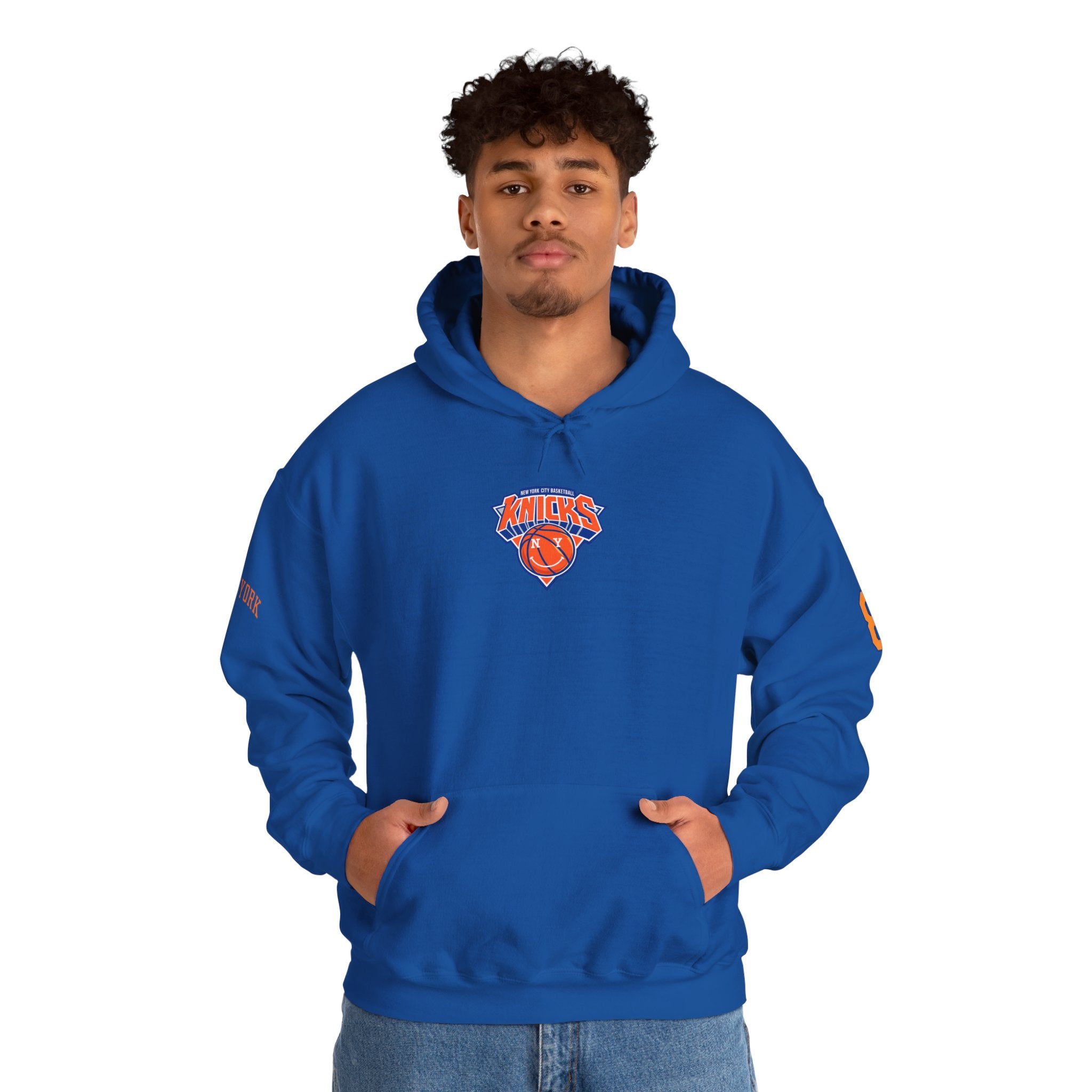 Knicks #8 Anunoby Basketball Hoodie — NYR Team Logo Back Number Sweatshirt