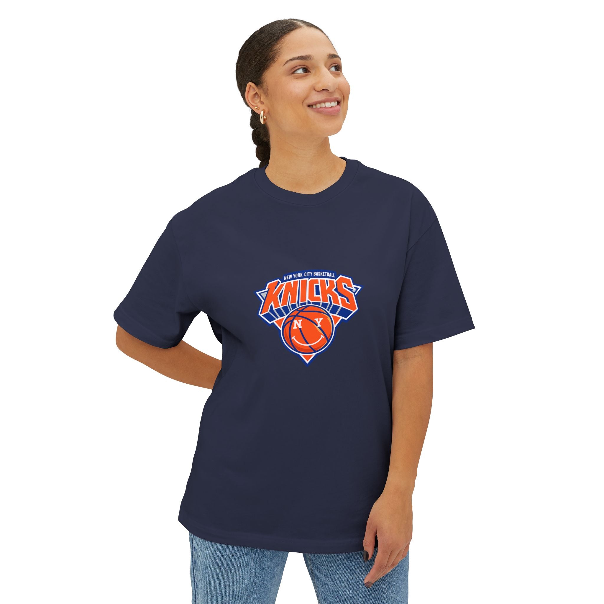 Knicks 'Towns 32' Boxy Tee — Retro Basketball Team Jersey Shirt
