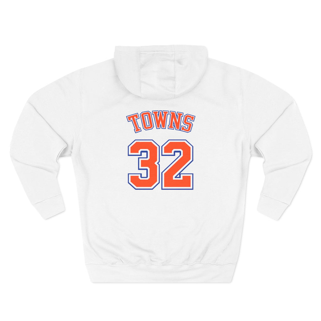 Knicks Basketball Hoodie — 'Towns 32' Team Logo Fleece Pullover