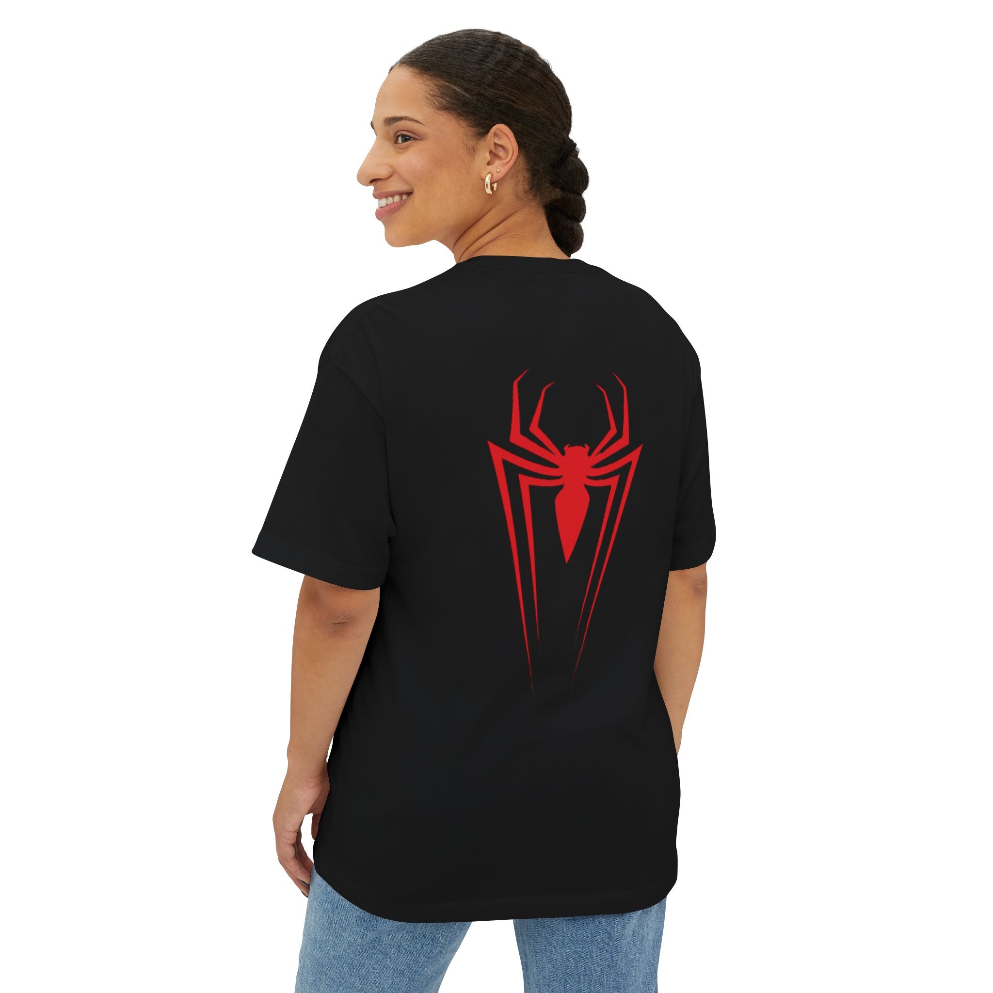 Spider Emblem Boxy Tee — Red Spider Logo Oversized T-Shirt