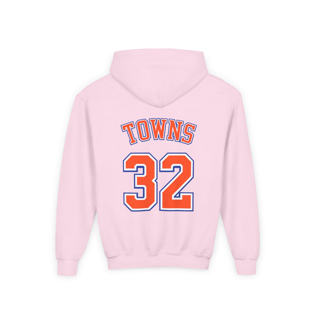 Youth Knicks Basketball Hoodie — 'TOWNS 32' Front Logo & Back Jersey Design