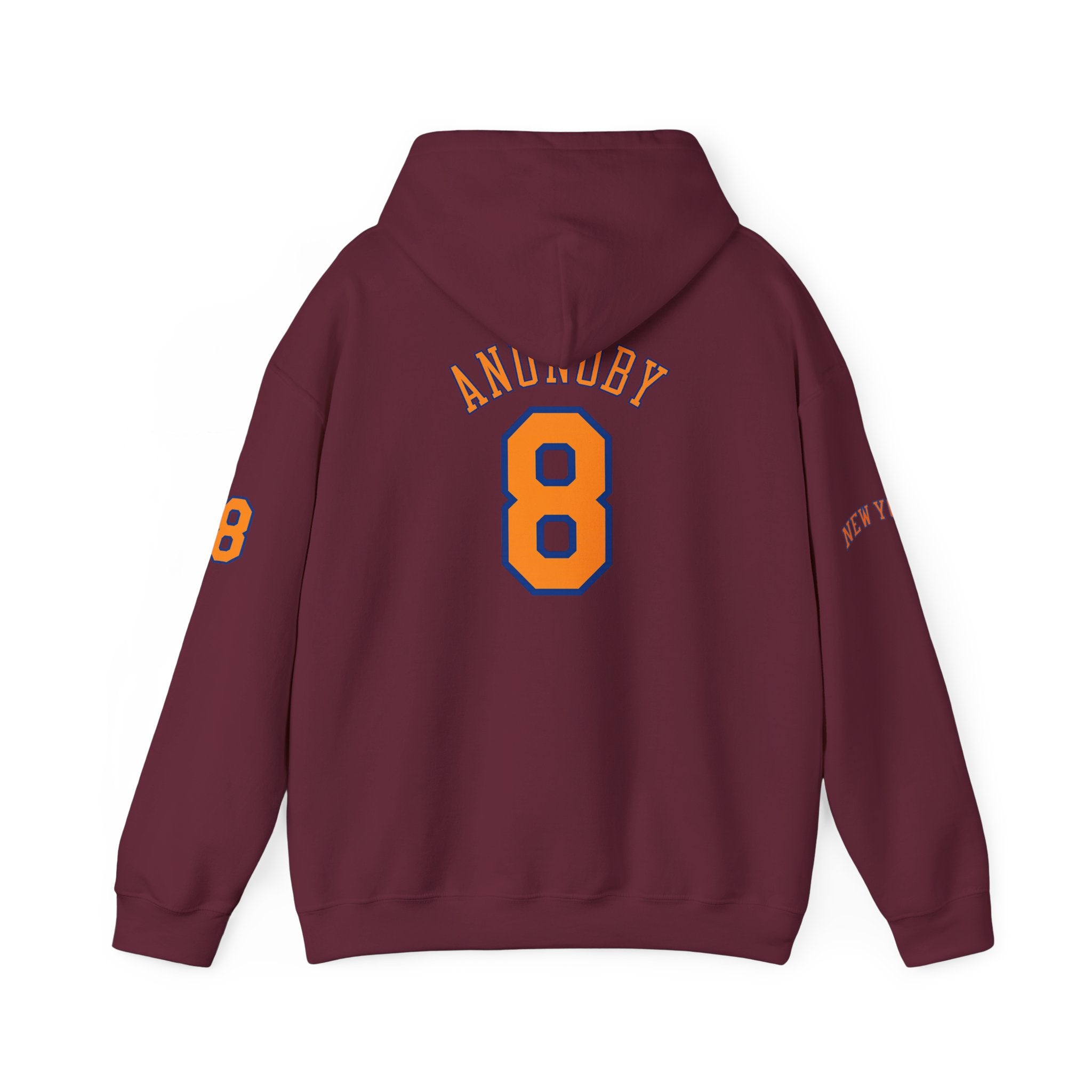 Knicks #8 Anunoby Basketball Hoodie — NYR Team Logo Back Number Sweatshirt