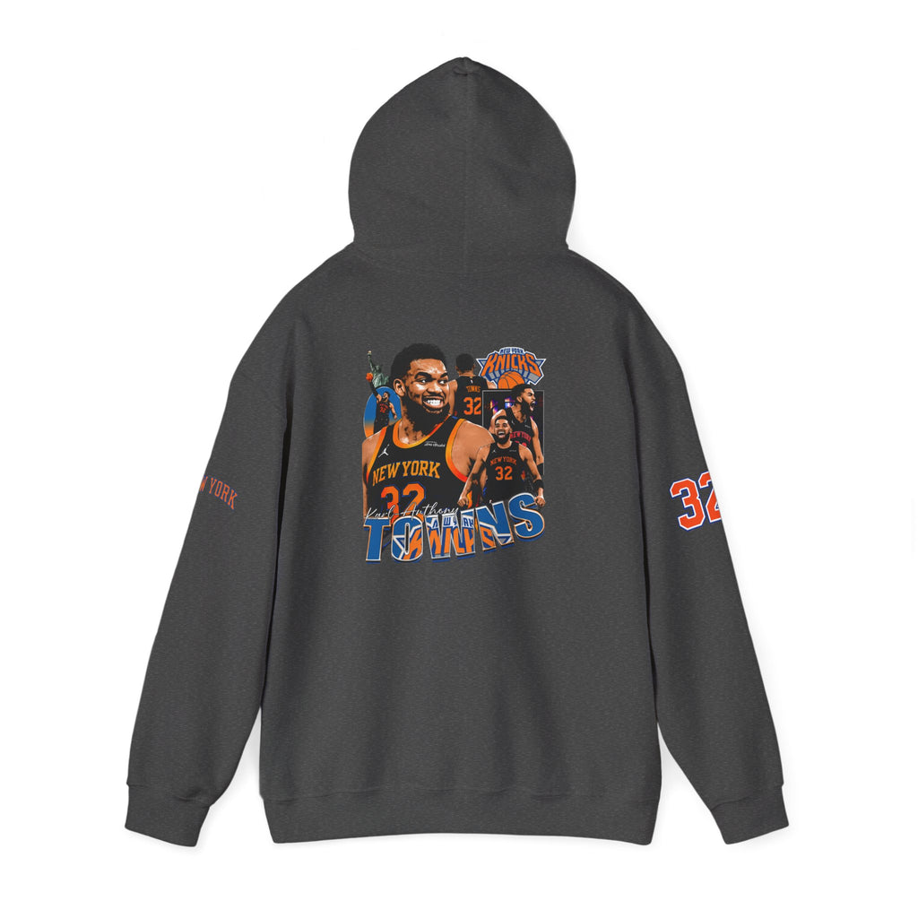 New York Knicks Retro Logo Hoodie — 32 Jersey Sleeve Basketball Pullover