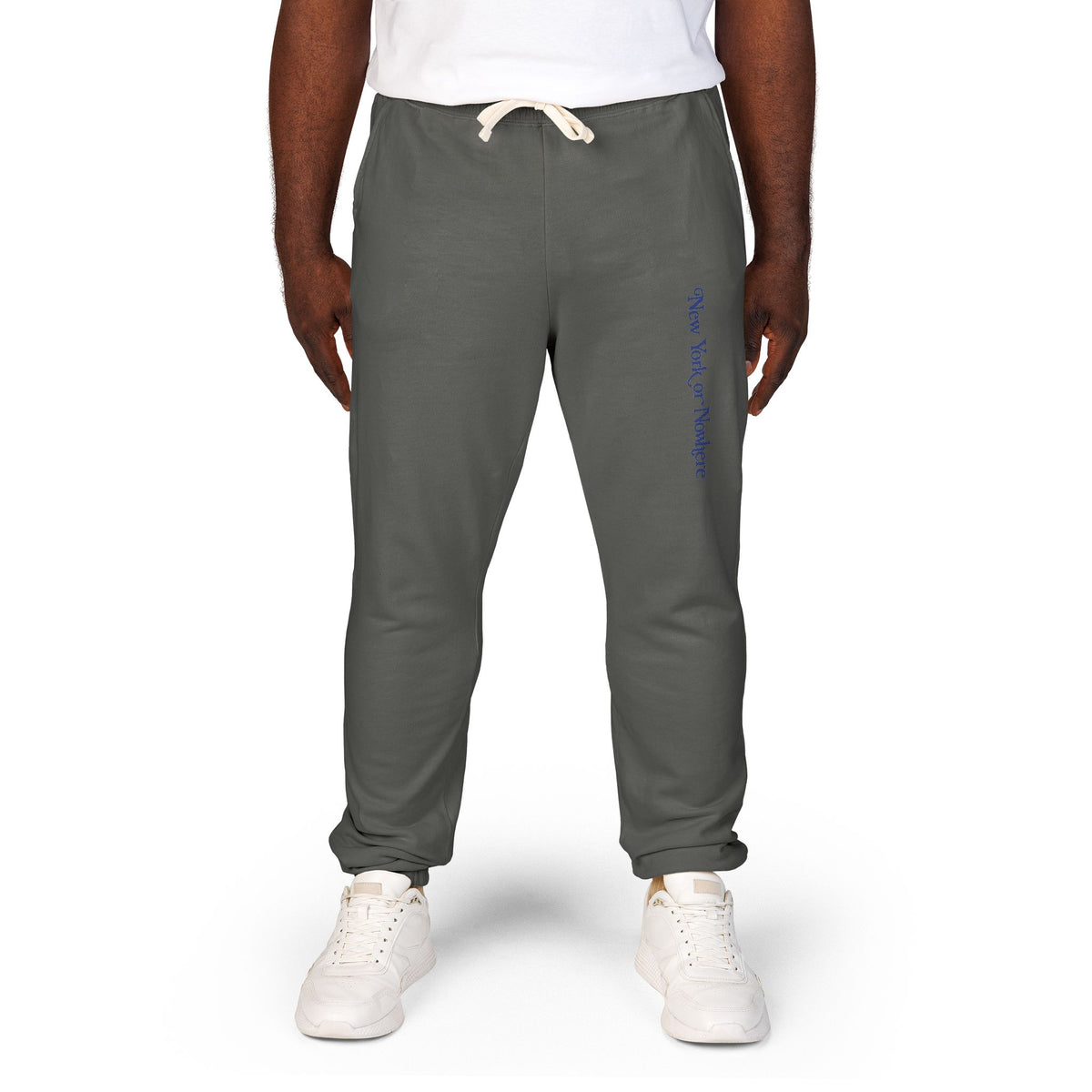 Fleece Sweatpants — Minimal Vertical Script Cozy Joggers