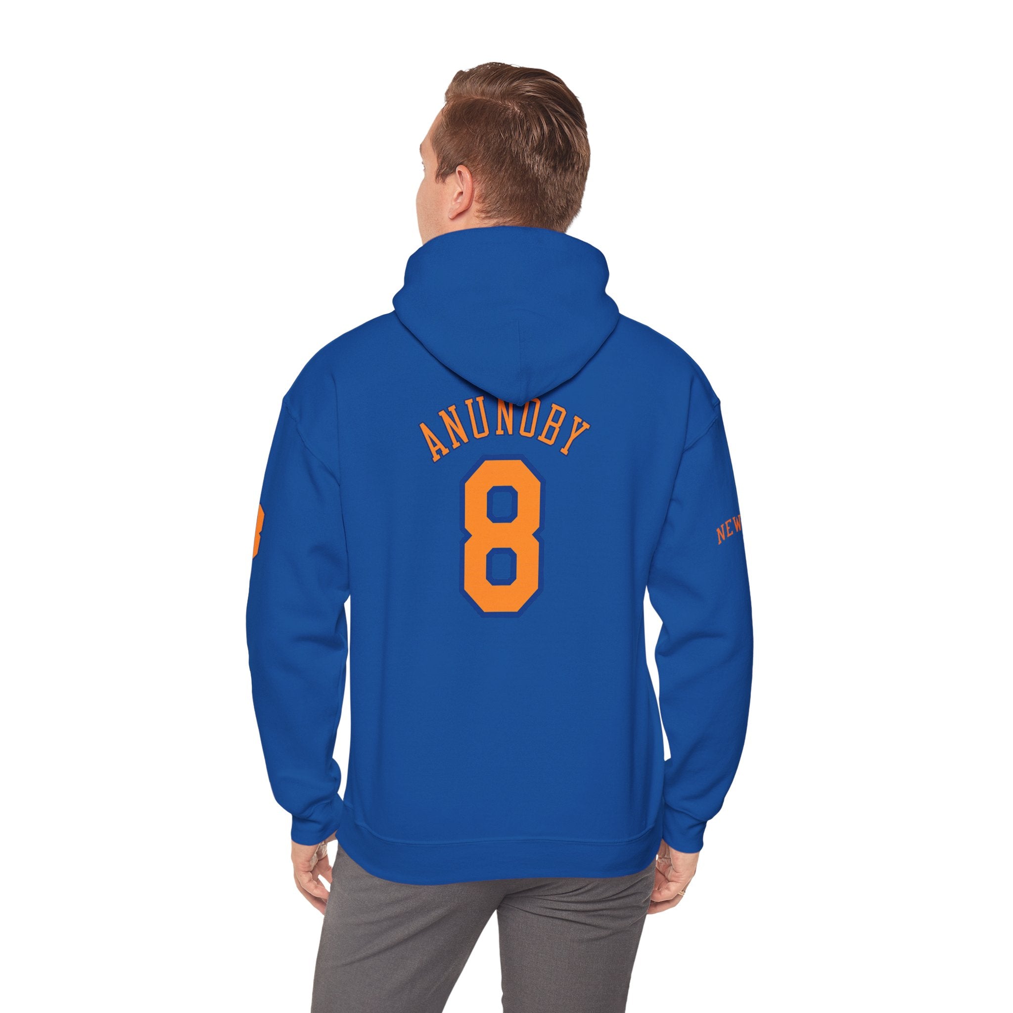 Knicks #8 Anunoby Basketball Hoodie — NYR Team Logo Back Number Sweatshirt