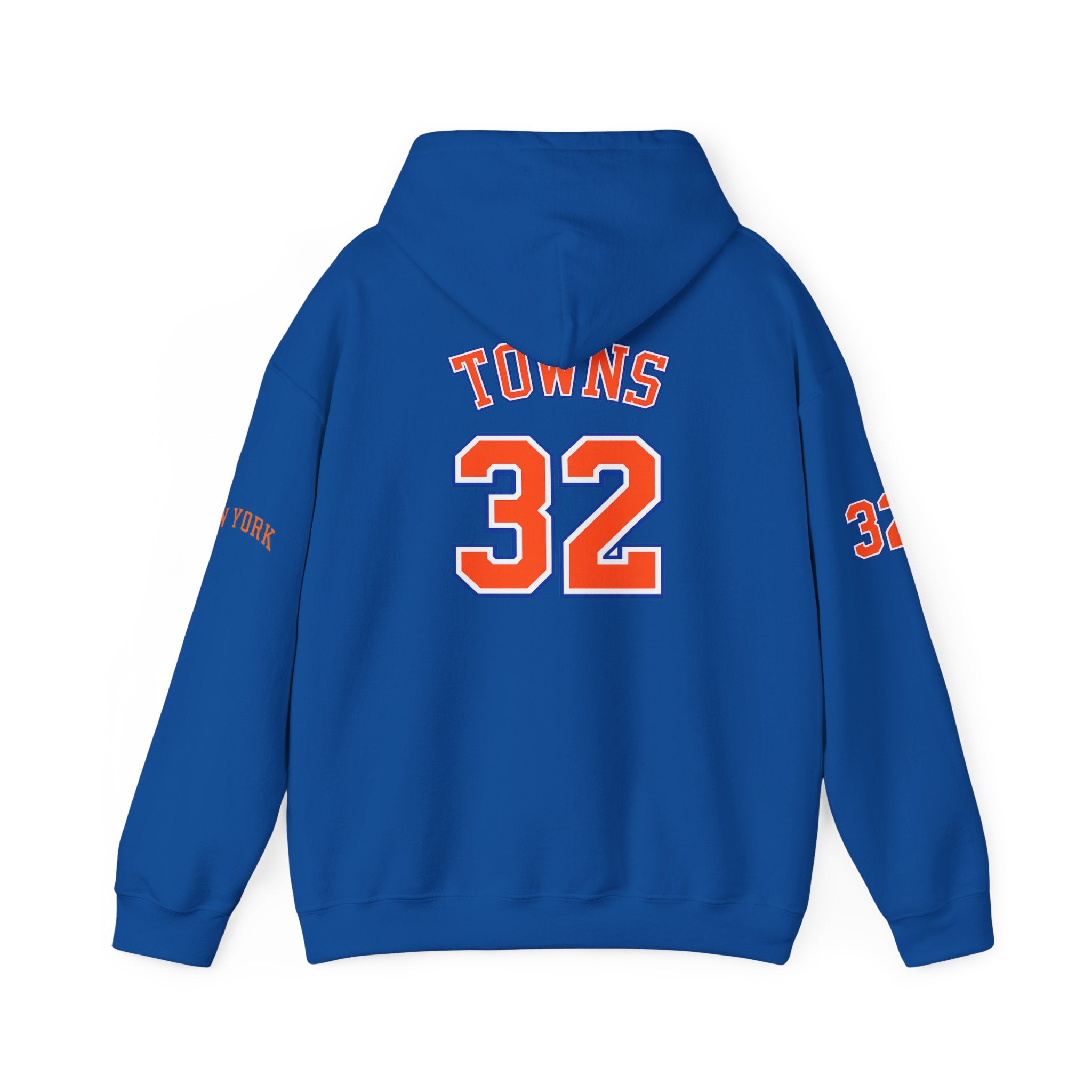 New York Knicks Jersey Hoodie — 'Towns 32' Retro Basketball Pullover