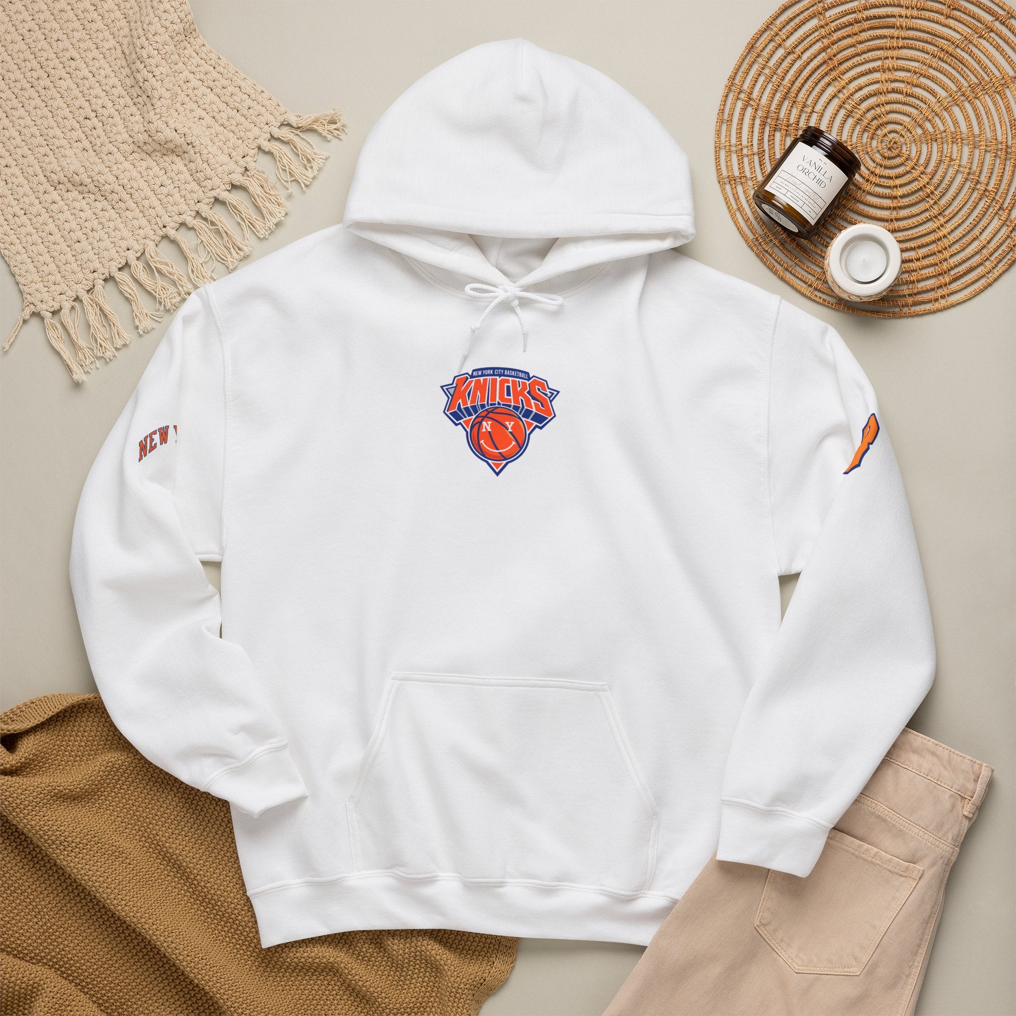 Knicks #8 Anunoby Basketball Hoodie — NYR Team Logo Back Number Sweatshirt