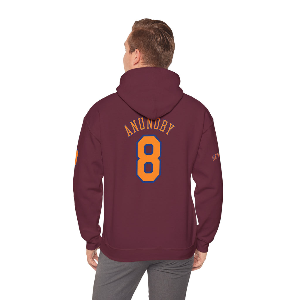 Knicks #8 Anunoby Basketball Hoodie — NYR Team Logo Back Number Sweatshirt