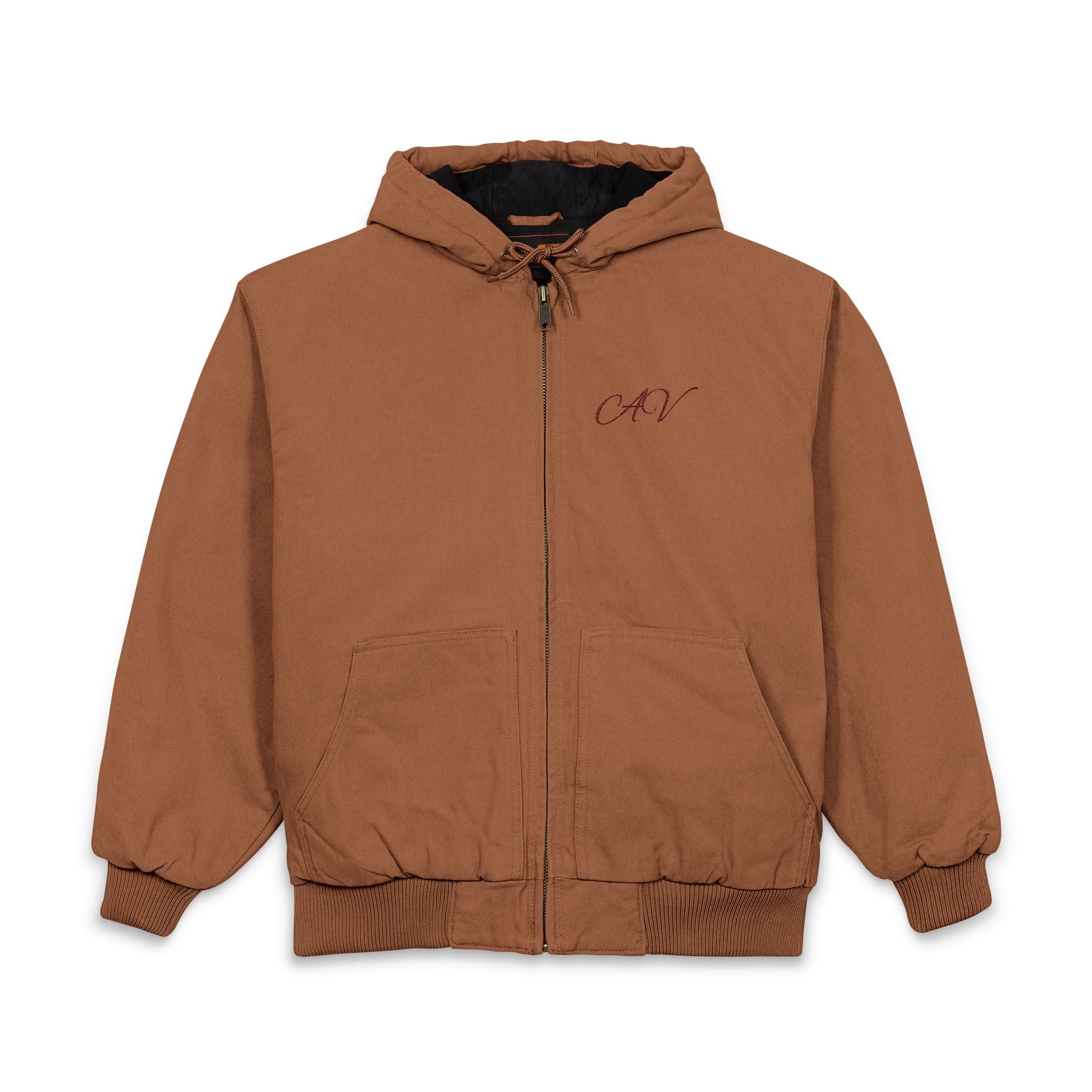Men's Duck Cloth Hooded Work Jacket – Insulated Embroidered Carpenter Coat
