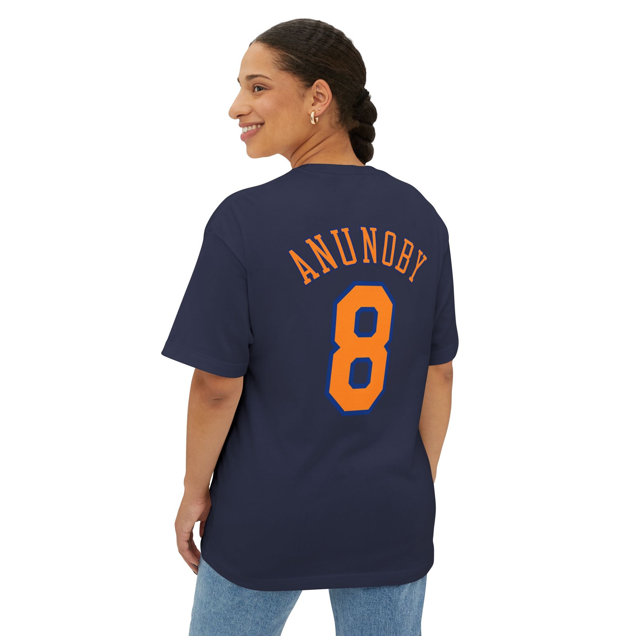 Knicks Anunoby #8 Boxy Tee — Retro Basketball Jersey Shirt