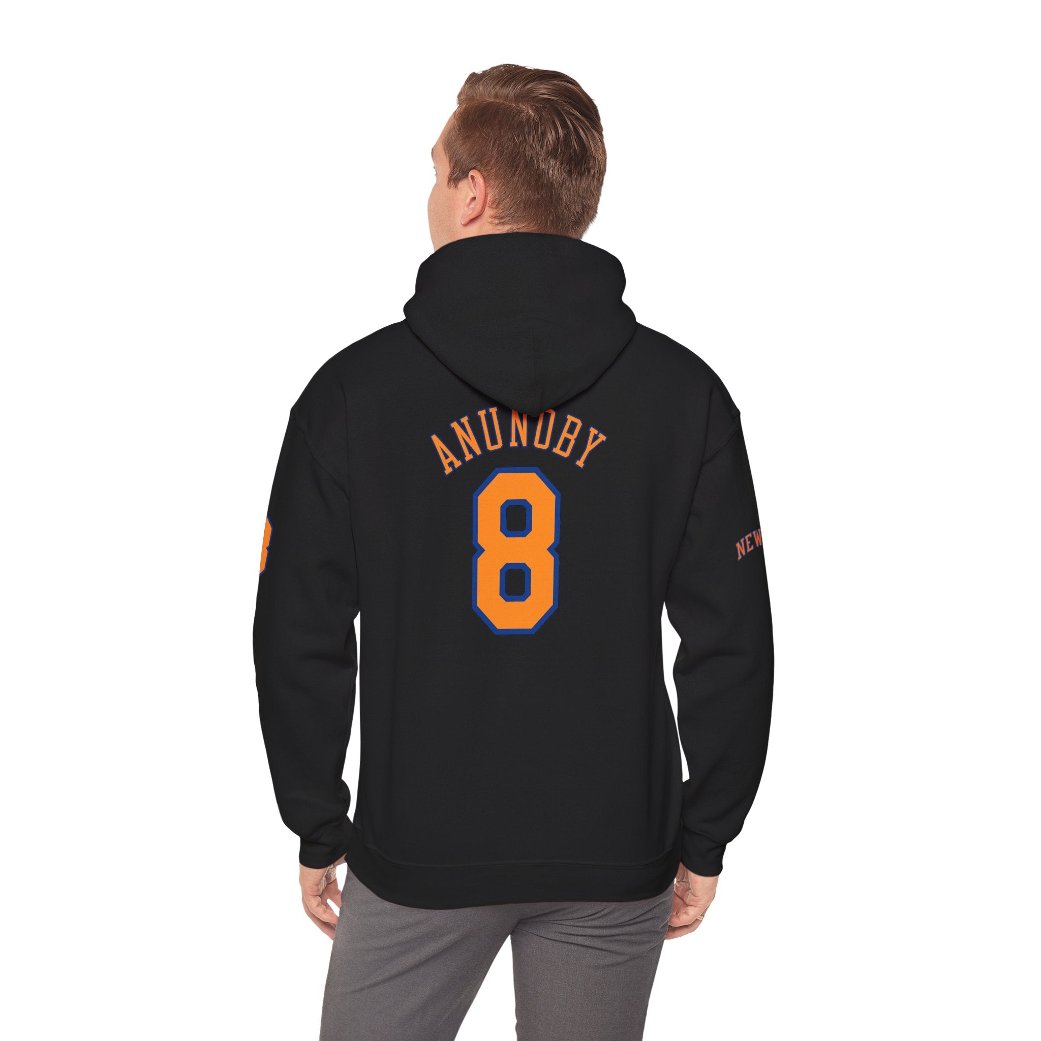 Knicks #8 Anunoby Basketball Hoodie — NYR Team Logo Back Number Sweatshirt