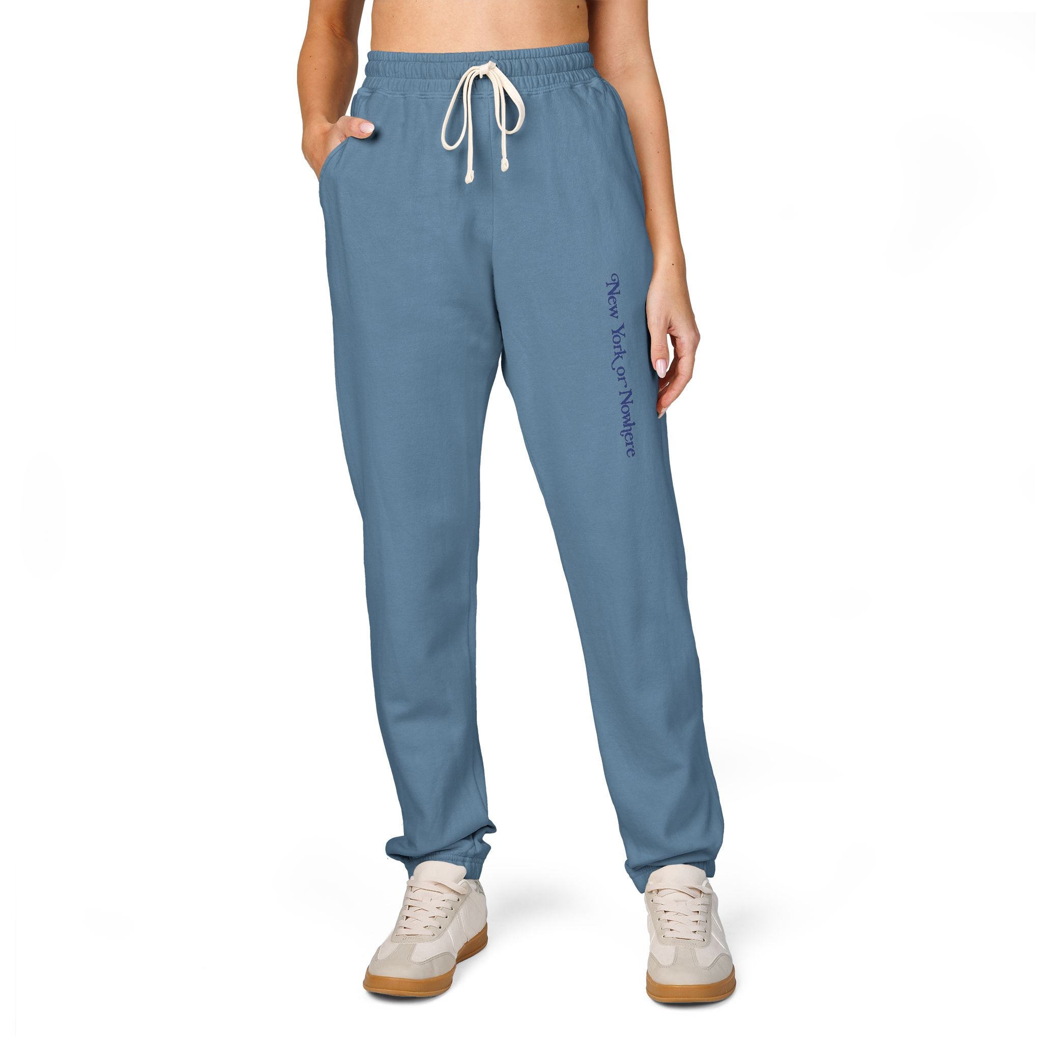Fleece Sweatpants — Minimal Vertical Script Cozy Joggers