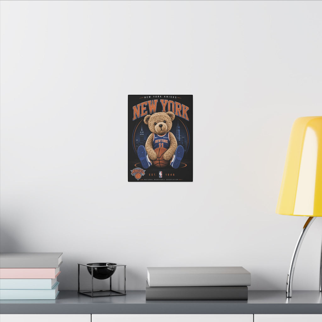 *LIMITED TIME* New York Knicks Teddy Bear Canvas Print — NBA Basketball Wall Art