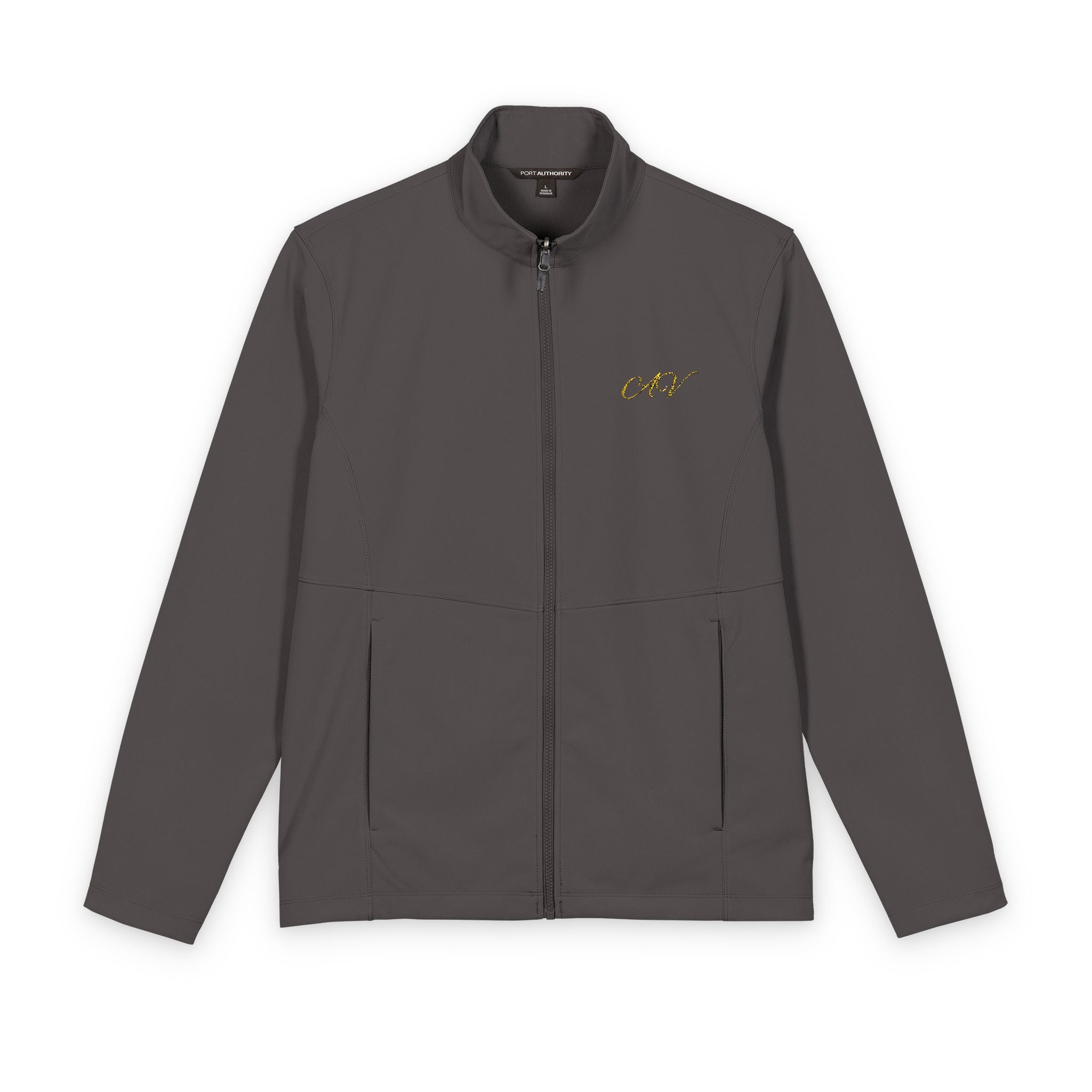 Soft Shell Jacket — Minimal Gold Script Logo