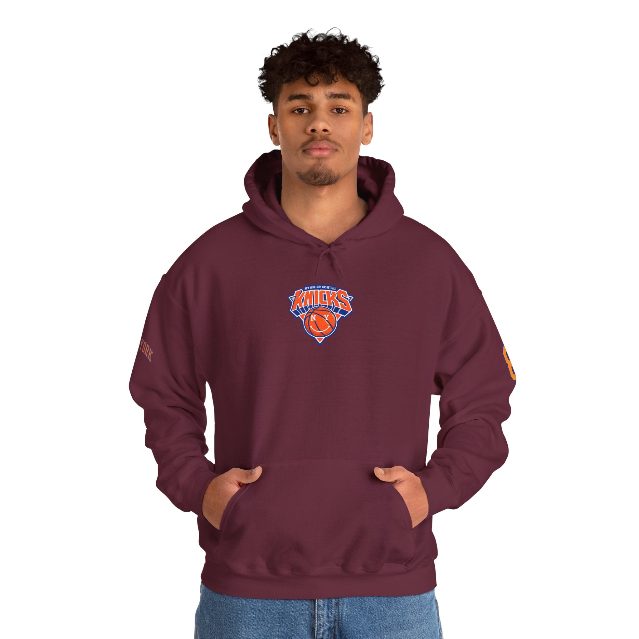 Knicks #8 Anunoby Basketball Hoodie — NYR Team Logo Back Number Sweatshirt