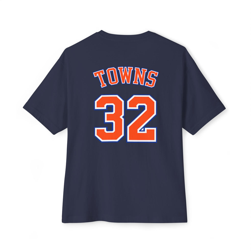 Knicks 'Towns 32' Boxy Tee — Retro Basketball Team Jersey Shirt