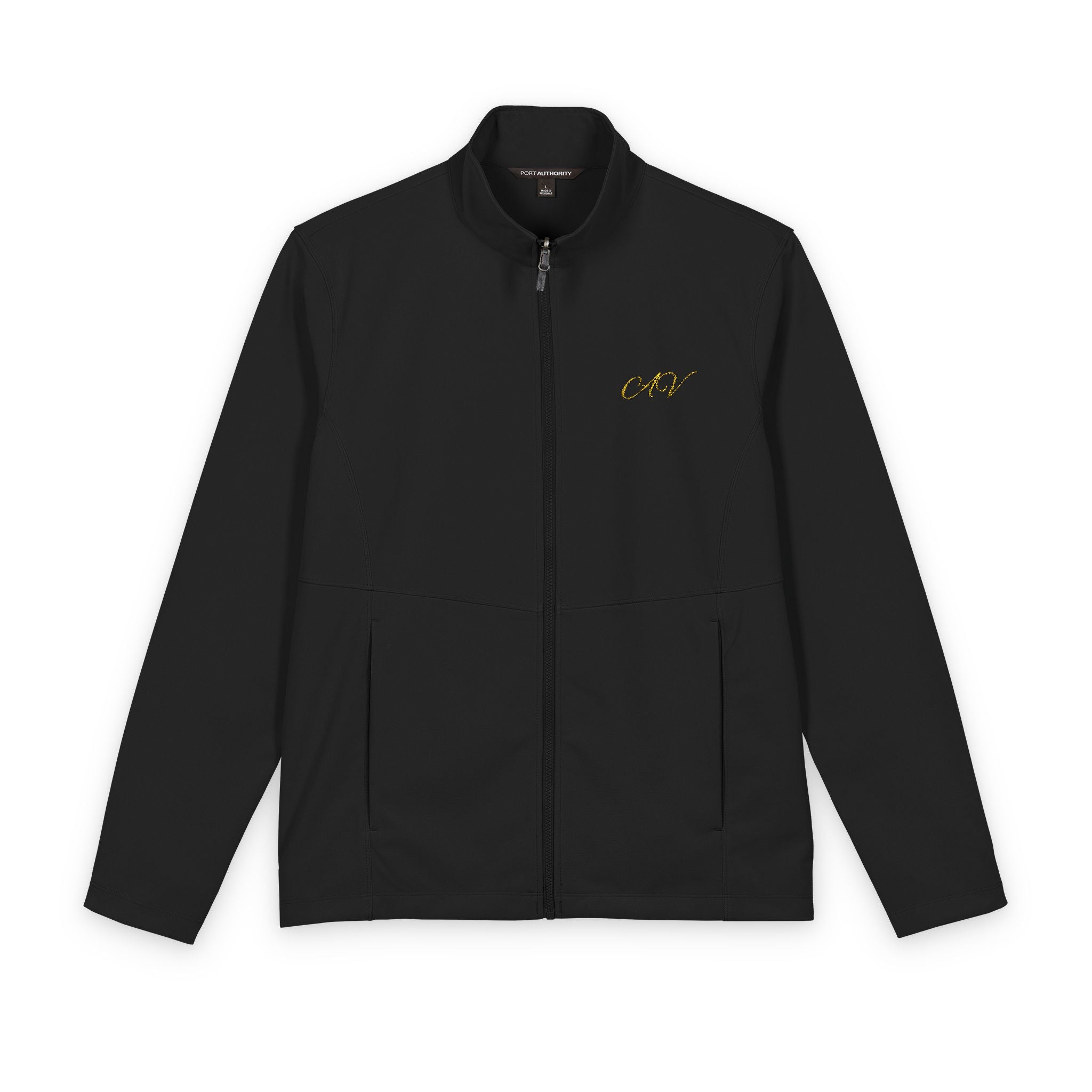 Soft Shell Jacket — Minimal Gold Script Logo