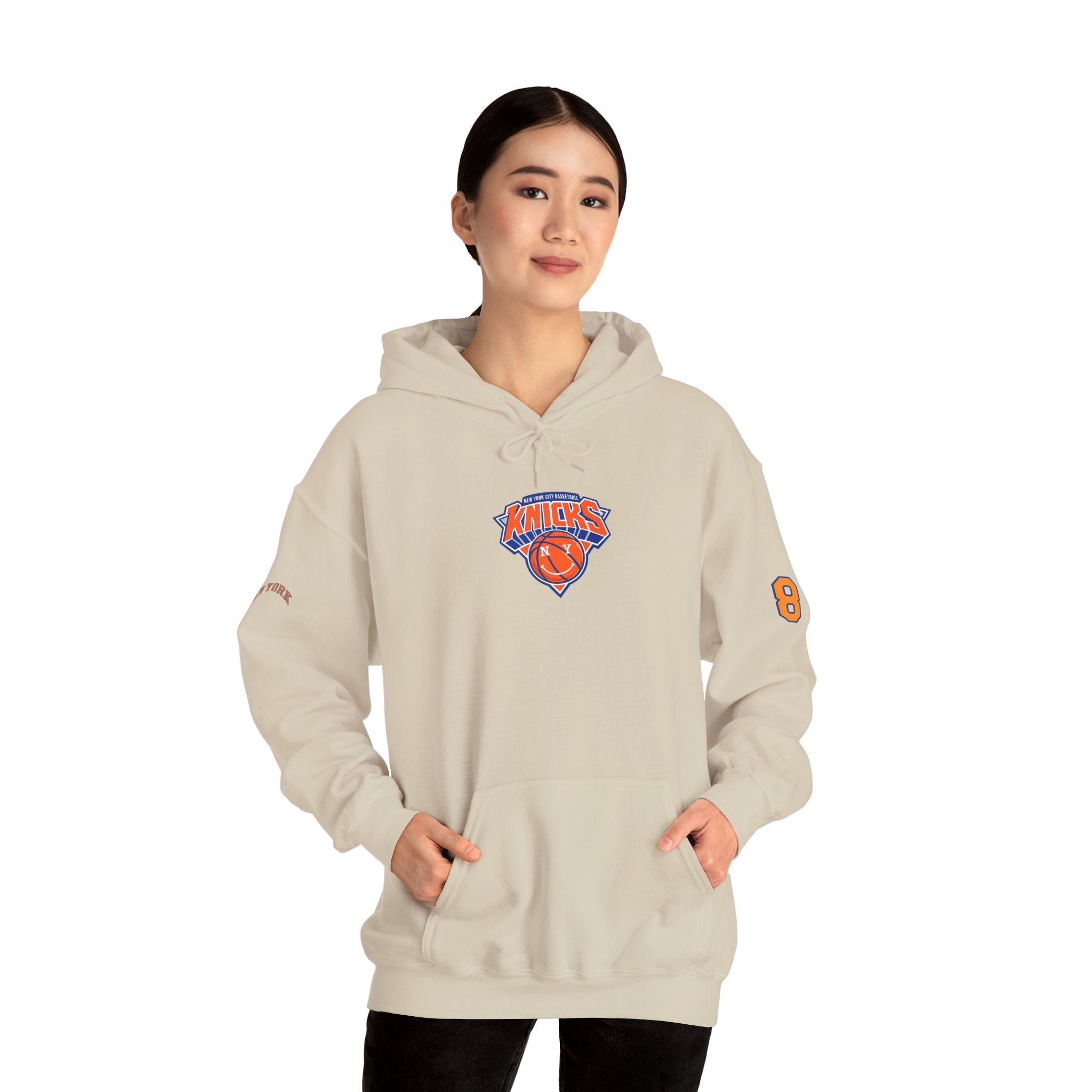 Knicks #8 Anunoby Basketball Hoodie — NYR Team Logo Back Number Sweatshirt