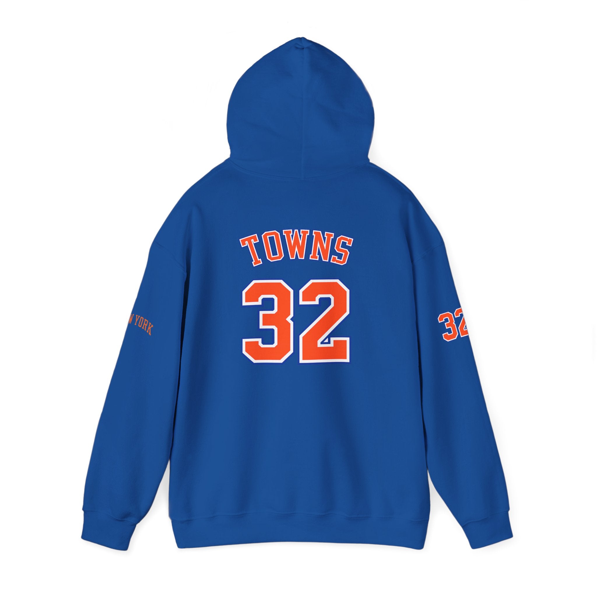 New York Knicks Jersey Hoodie — 'Towns 32' Retro Basketball Pullover