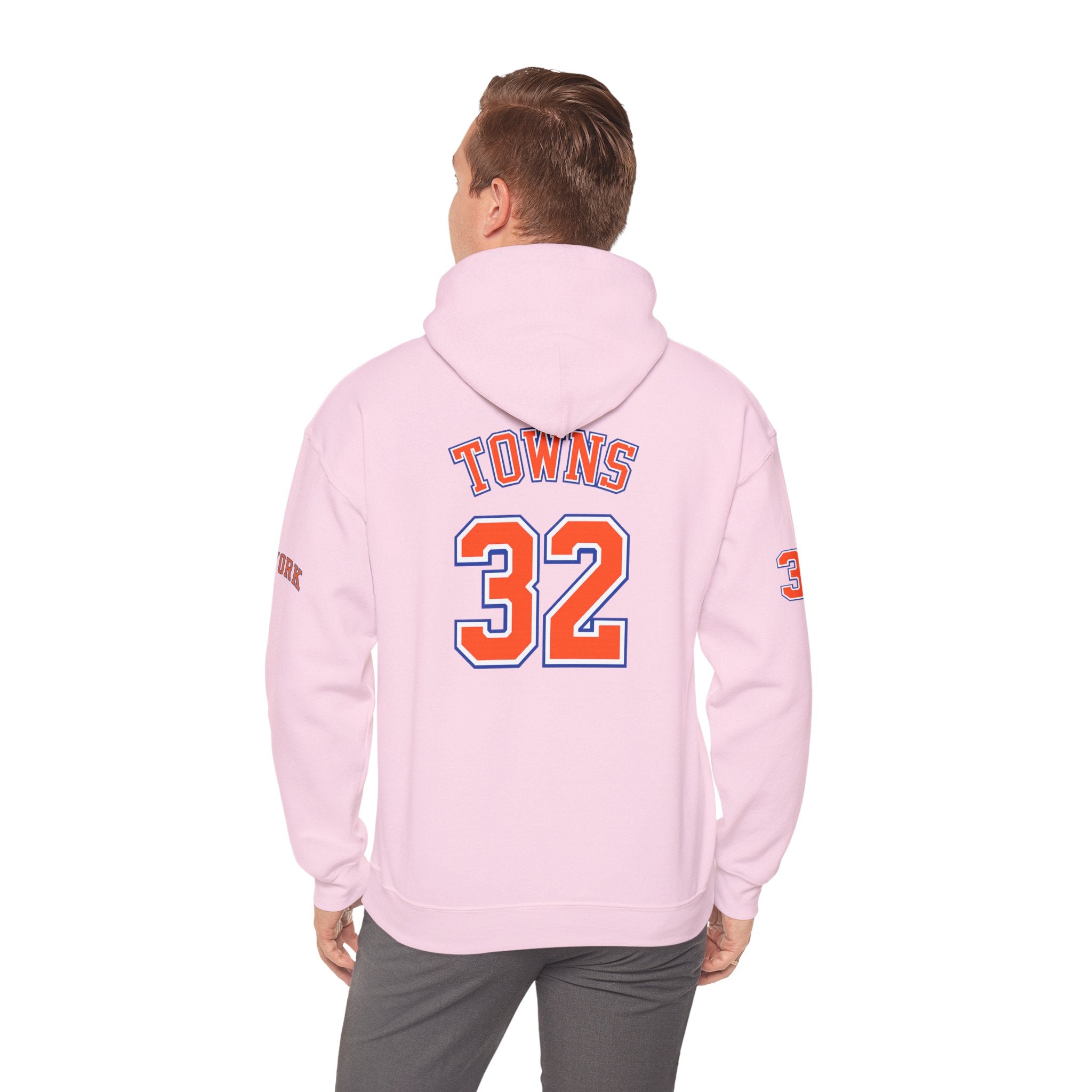 New York Knicks Jersey Hoodie — 'Towns 32' Retro Basketball Pullover