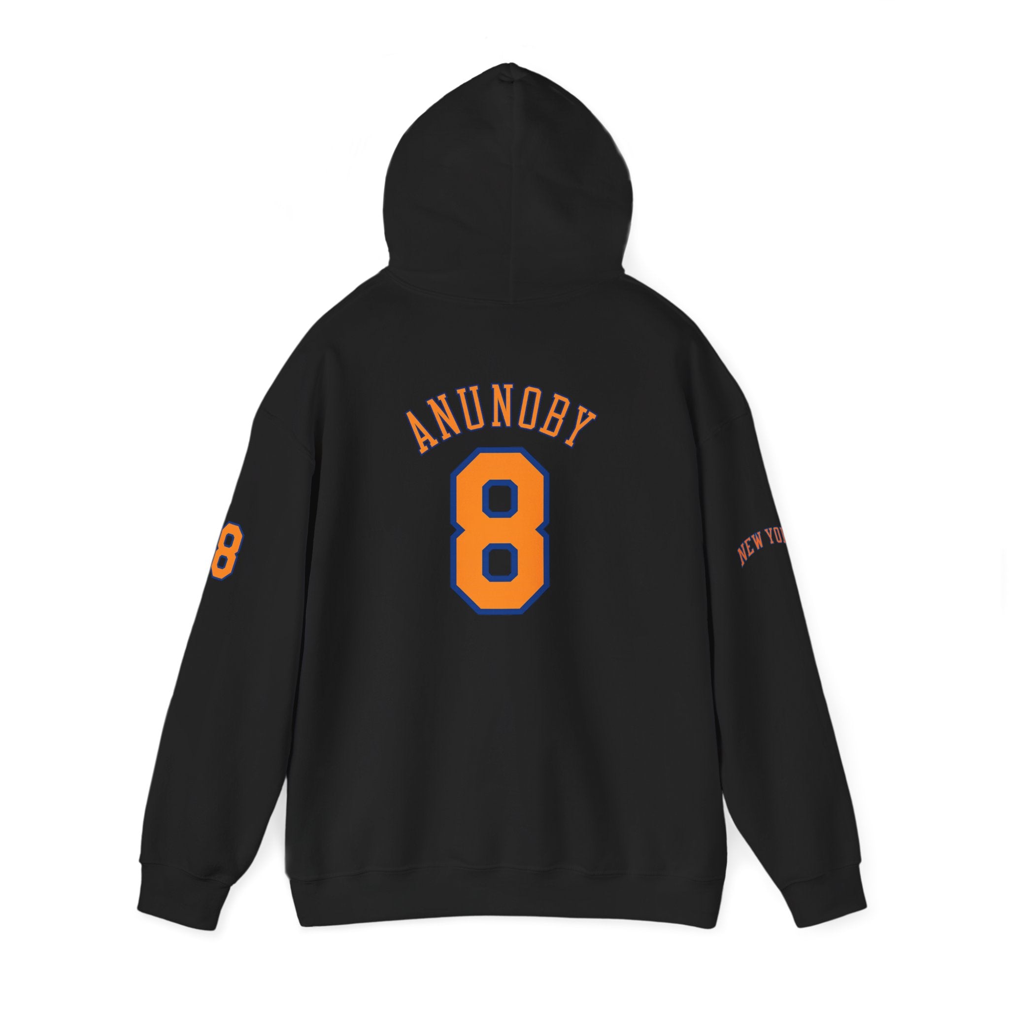 Knicks #8 Anunoby Basketball Hoodie — NYR Team Logo Back Number Sweatshirt