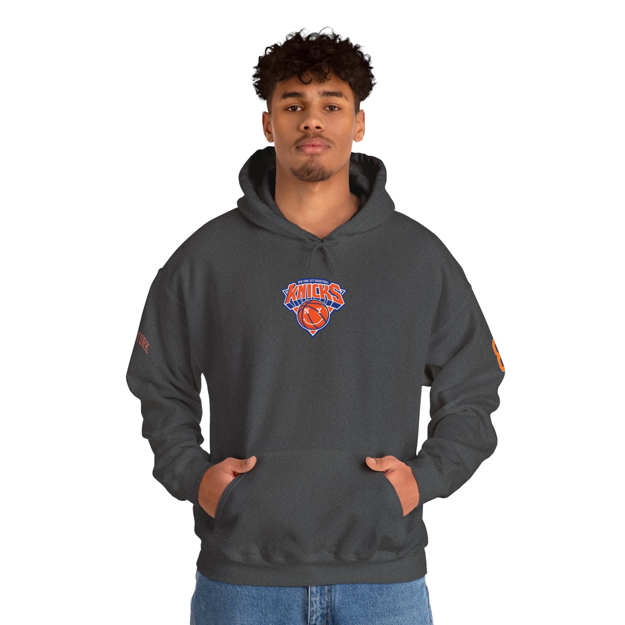 Knicks #8 Anunoby Basketball Hoodie — NYR Team Logo Back Number Sweatshirt