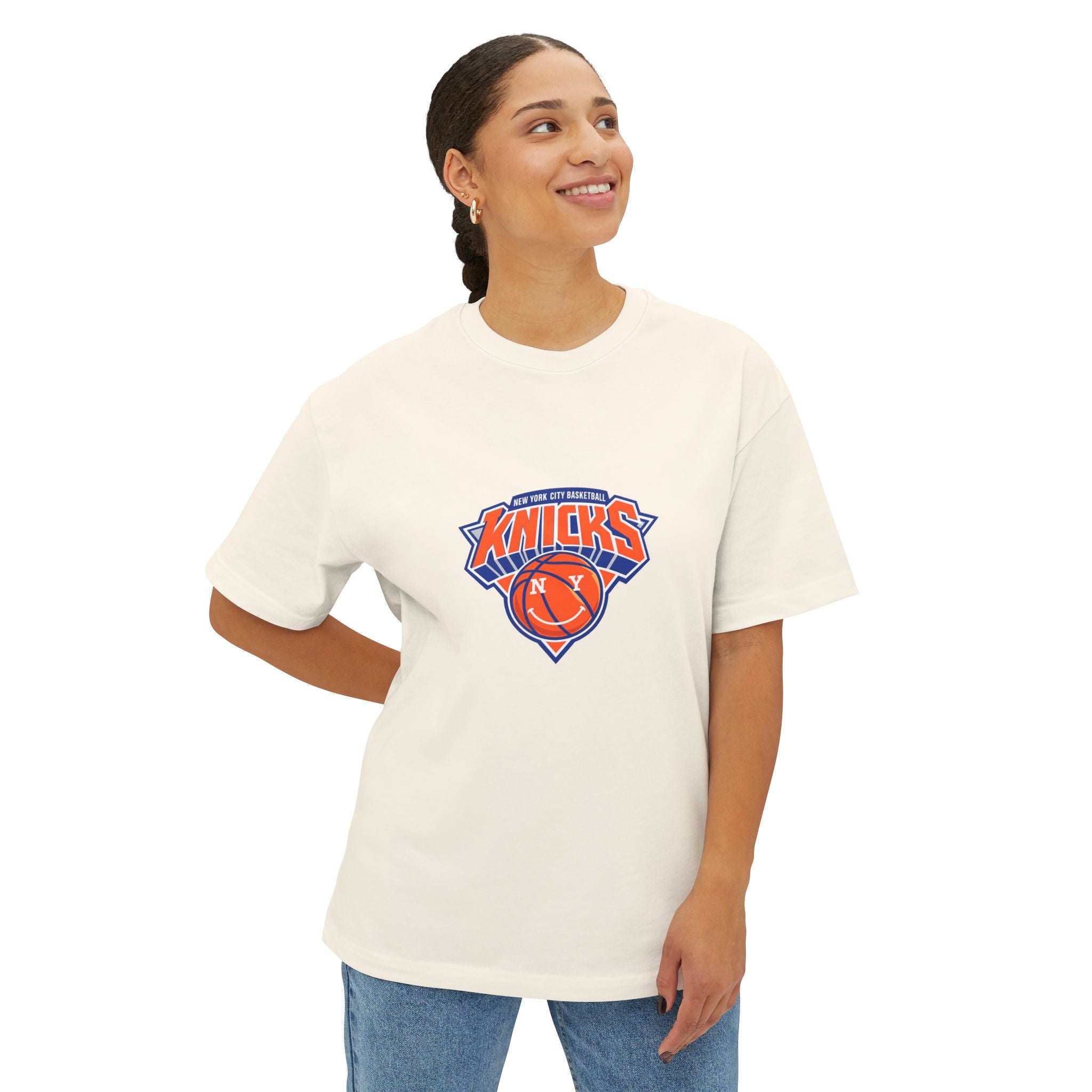 Knicks 'Towns 32' Boxy Tee — Retro Basketball Team Jersey Shirt