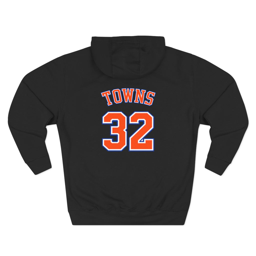Knicks Basketball Hoodie — 'Towns 32' Team Logo Fleece Pullover