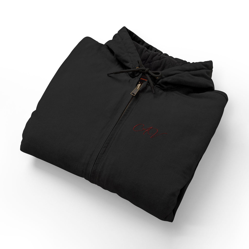 Men's Duck Cloth Hooded Work Jacket – Insulated Embroidered Carpenter Coat