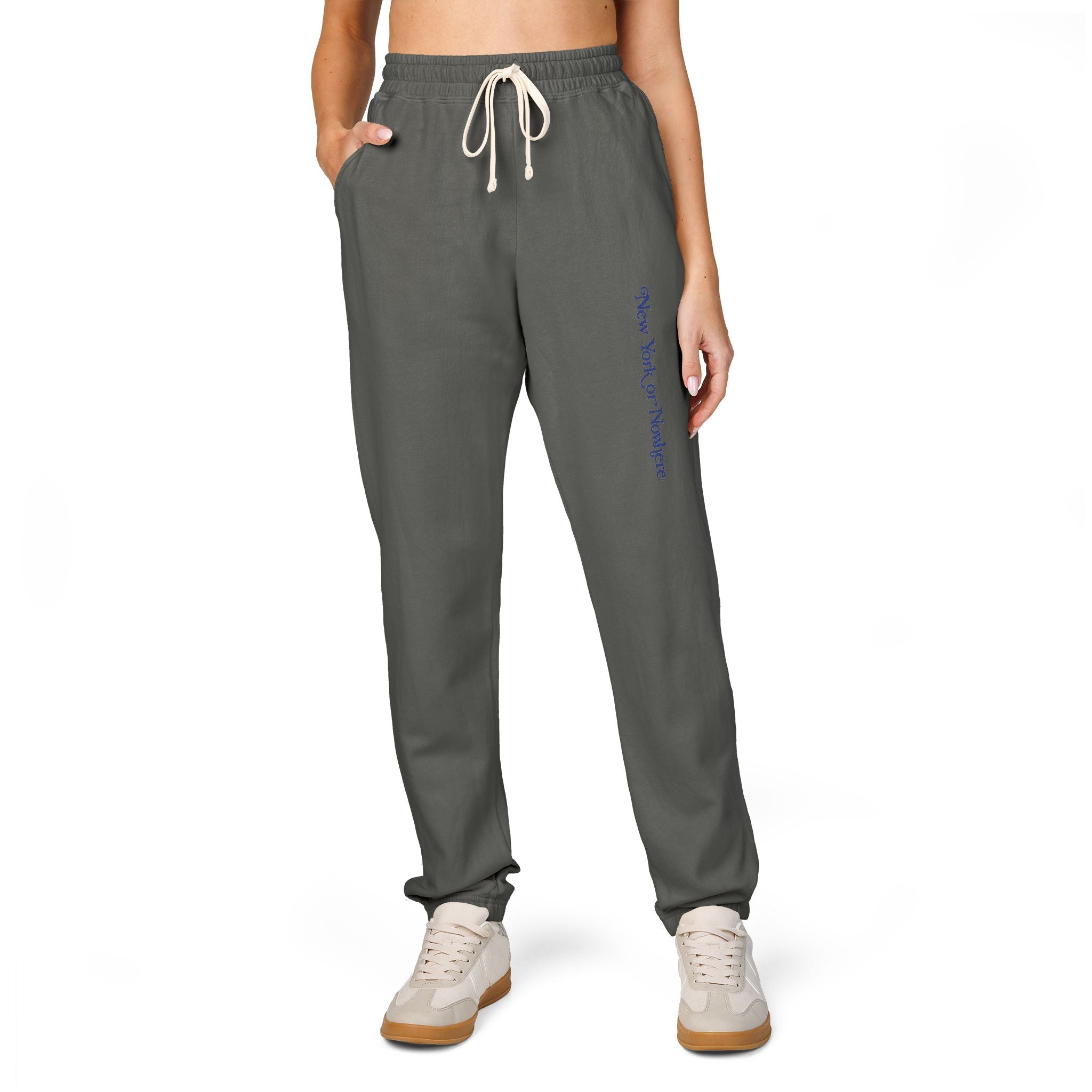 Fleece Sweatpants — Minimal Vertical Script Cozy Joggers