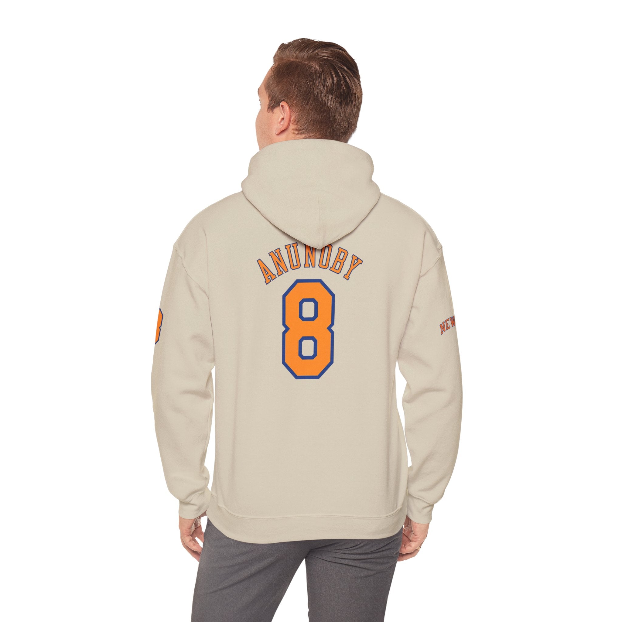 Knicks #8 Anunoby Basketball Hoodie — NYR Team Logo Back Number Sweatshirt