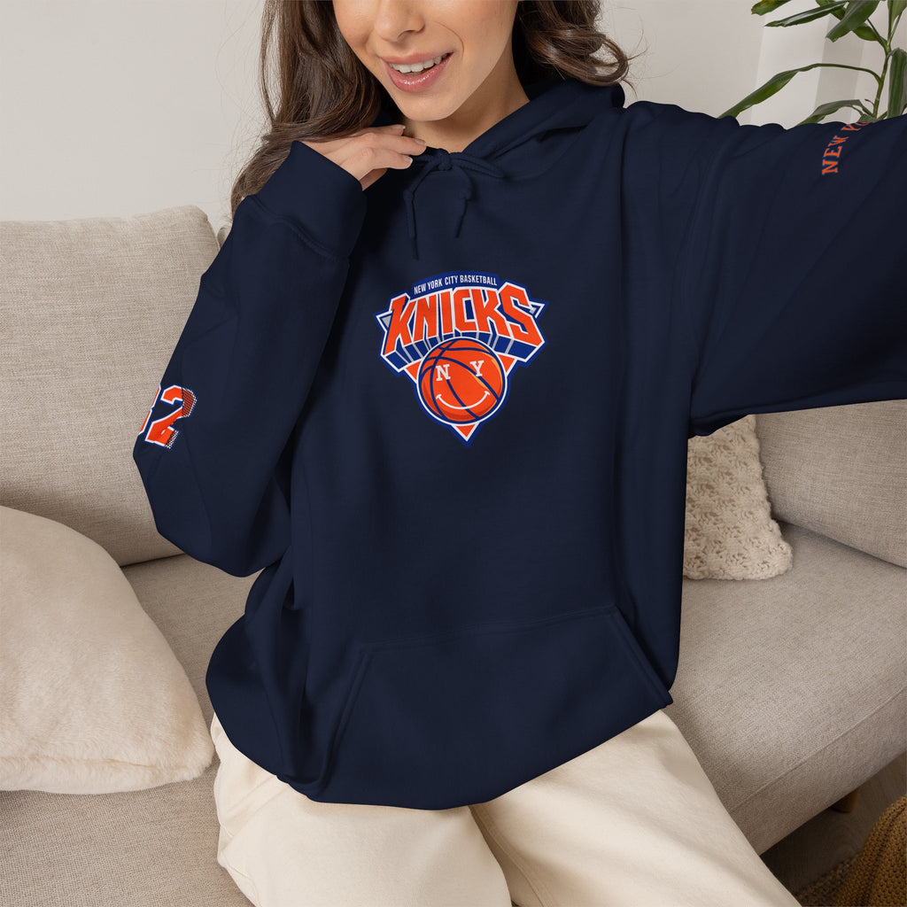 New York Knicks Jersey Hoodie — 'Towns 32' Retro Basketball Pullover