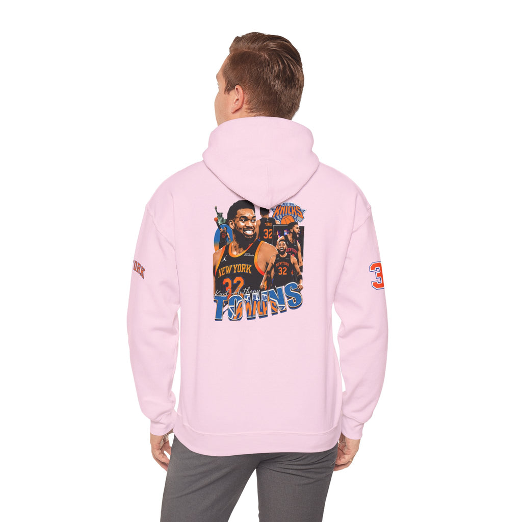 New York Knicks Retro Logo Hoodie — 32 Jersey Sleeve Basketball Pullover