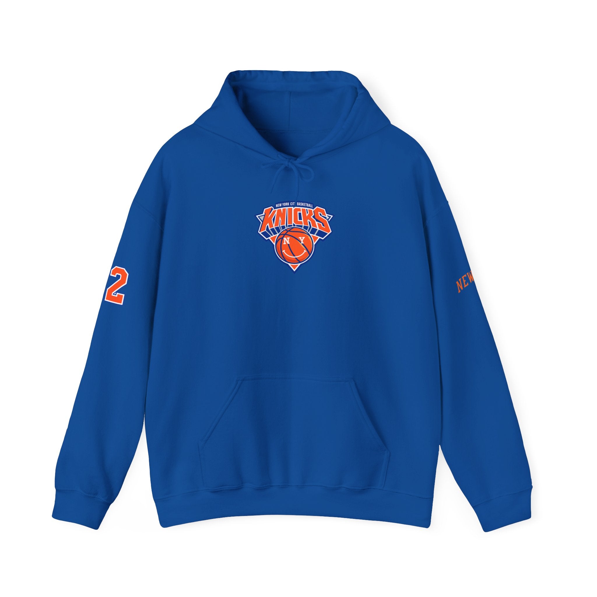 New York Knicks Retro Logo Hoodie — 32 Jersey Sleeve Basketball Pullover