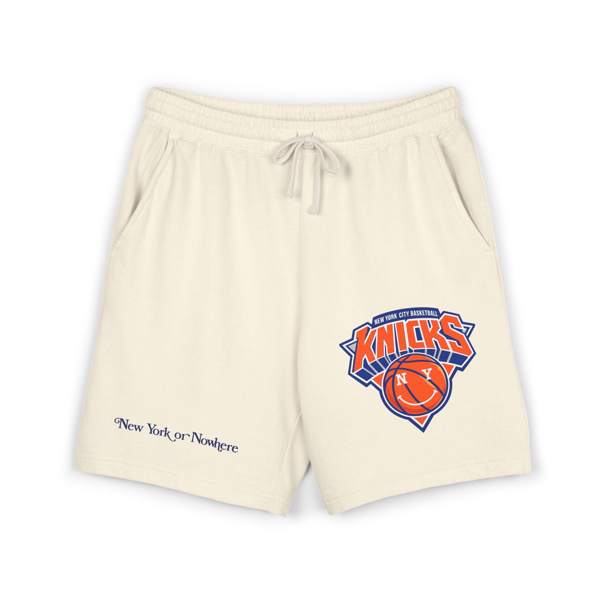 Knicks Logo Basketball Sweat Shorts - Garment-Dyed Lightweight Fleece
