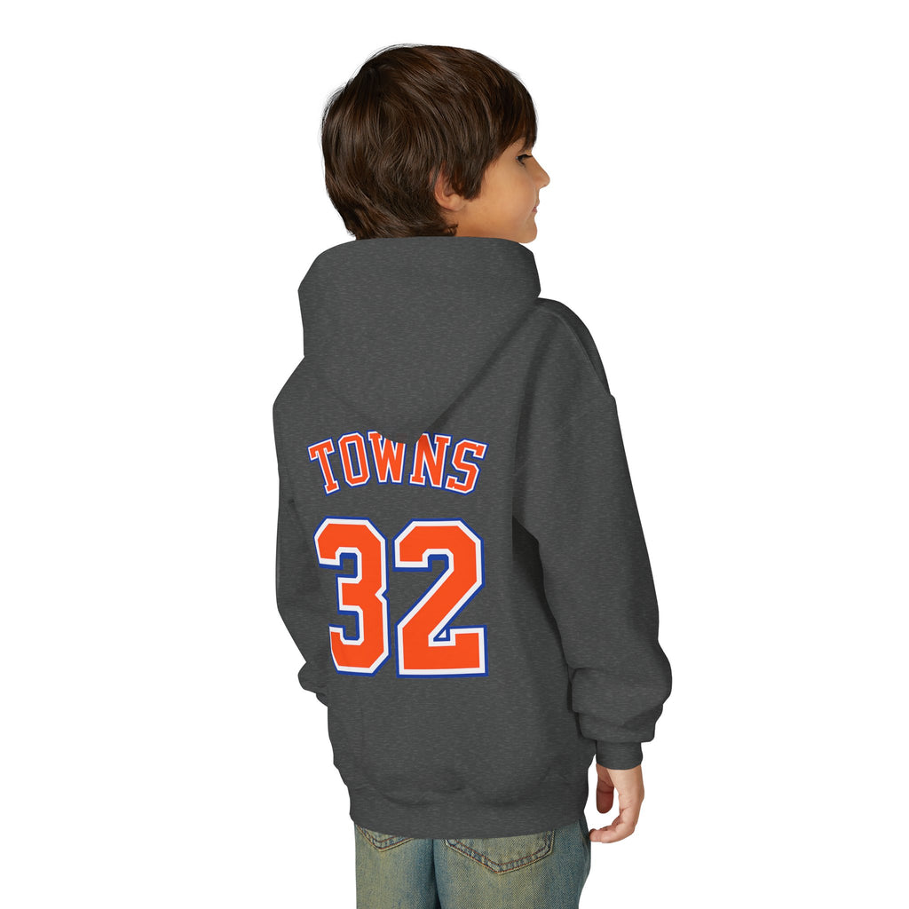 Youth Knicks Basketball Hoodie — 'TOWNS 32' Front Logo & Back Jersey Design