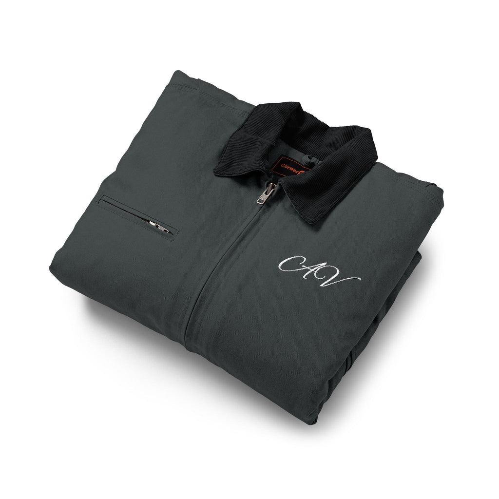 Work Jacket - Black Duck Cloth Jacket with Subtle 'CRT' Script Logo