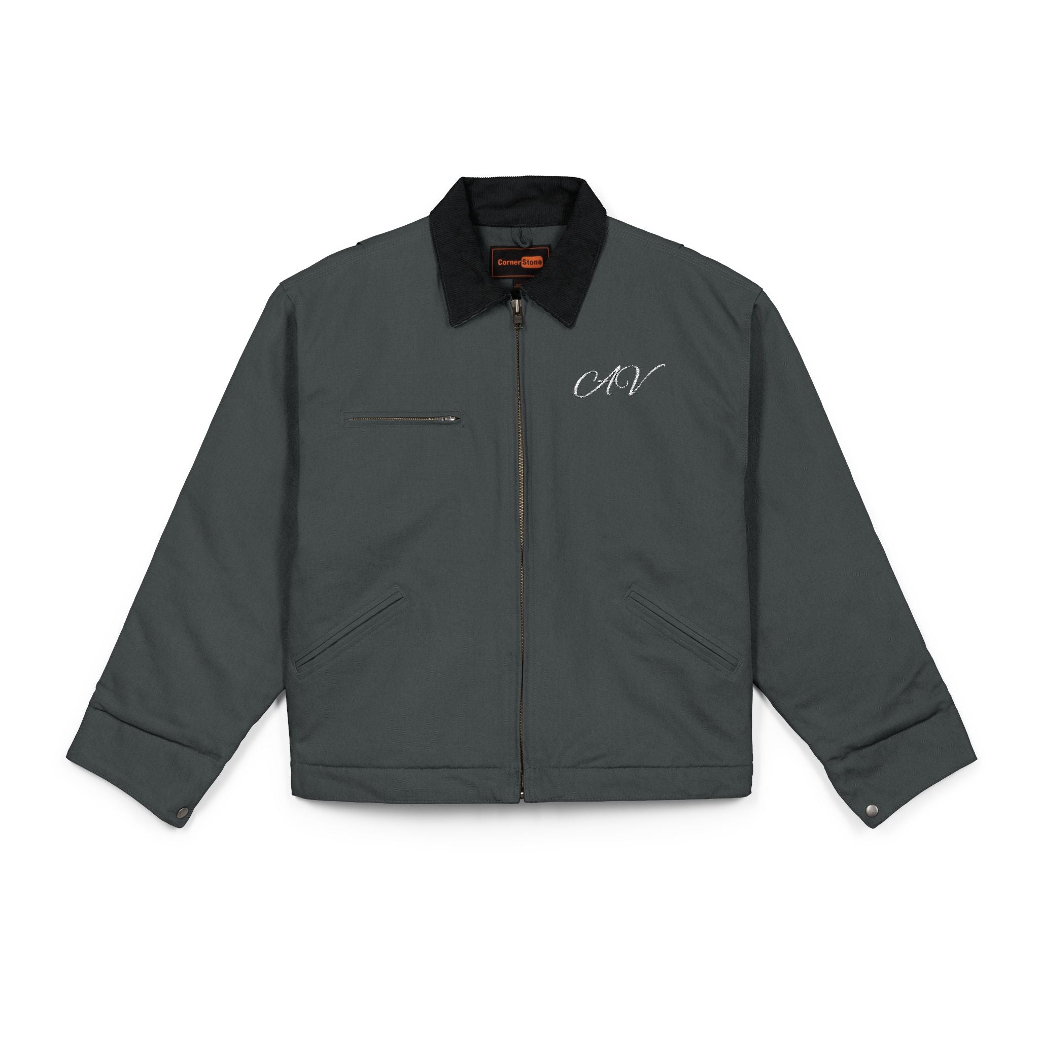 Work Jacket - Black Duck Cloth Jacket with Subtle 'CRT' Script Logo