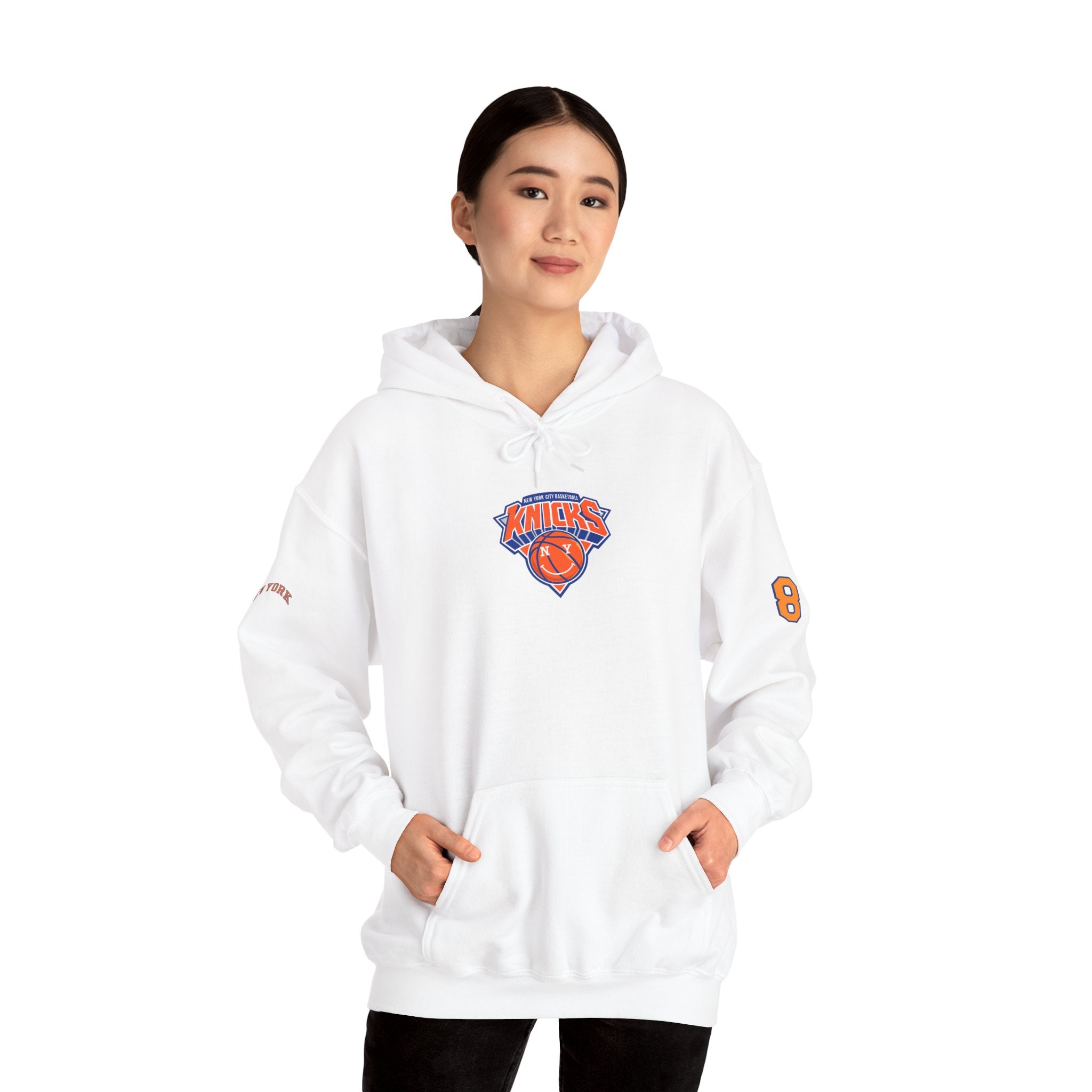 Knicks #8 Anunoby Basketball Hoodie — NYR Team Logo Back Number Sweatshirt
