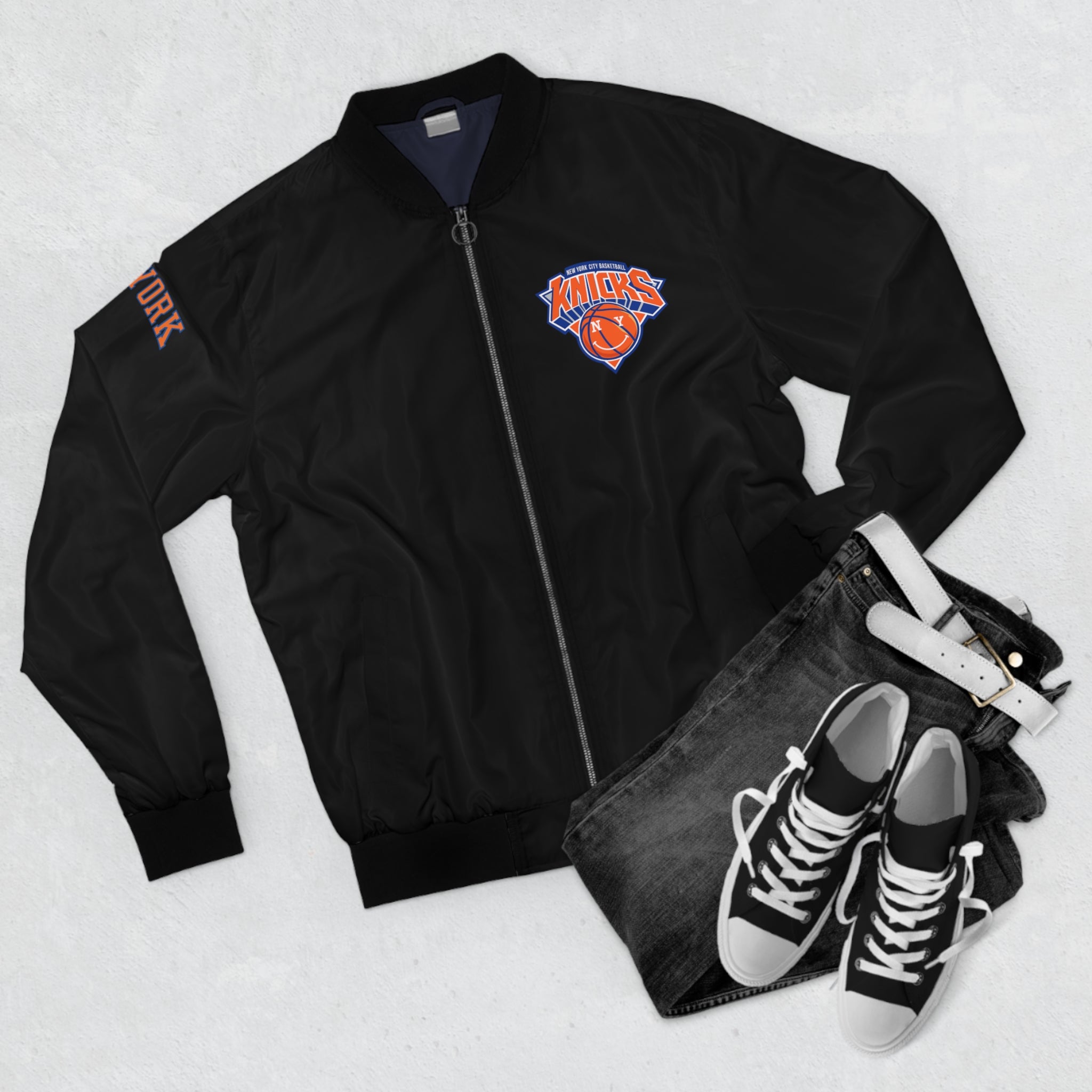 New York Knicks Teddy Bear Bomber Jacket — NBA Fan Jacket