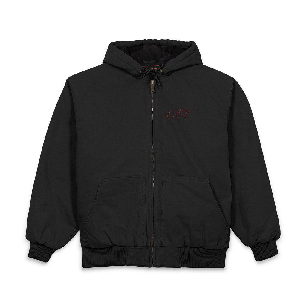 Men's Duck Cloth Hooded Work Jacket – Insulated Embroidered Carpenter Coat