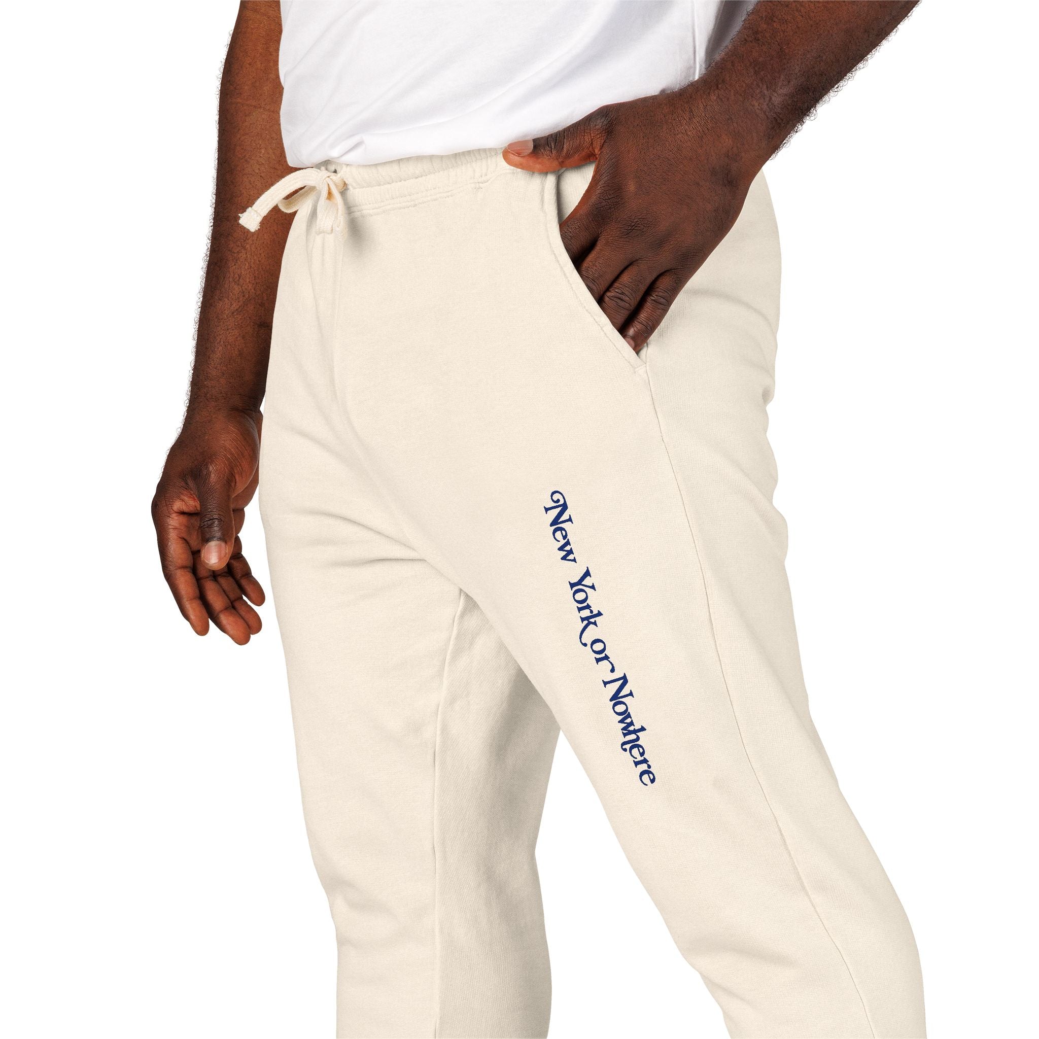 Fleece Sweatpants — Minimal Vertical Script Cozy Joggers
