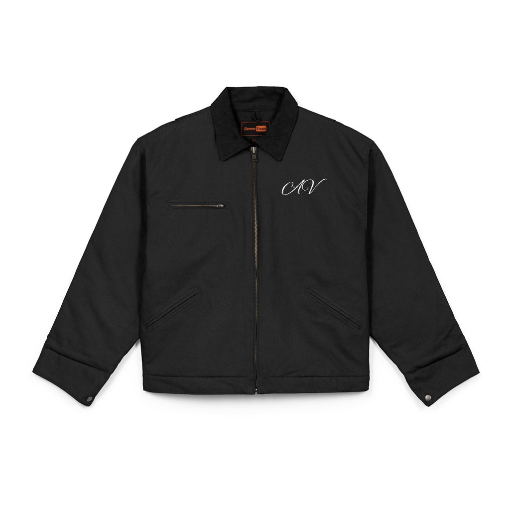 Work Jacket - Black Duck Cloth Jacket with Subtle 'CRT' Script Logo