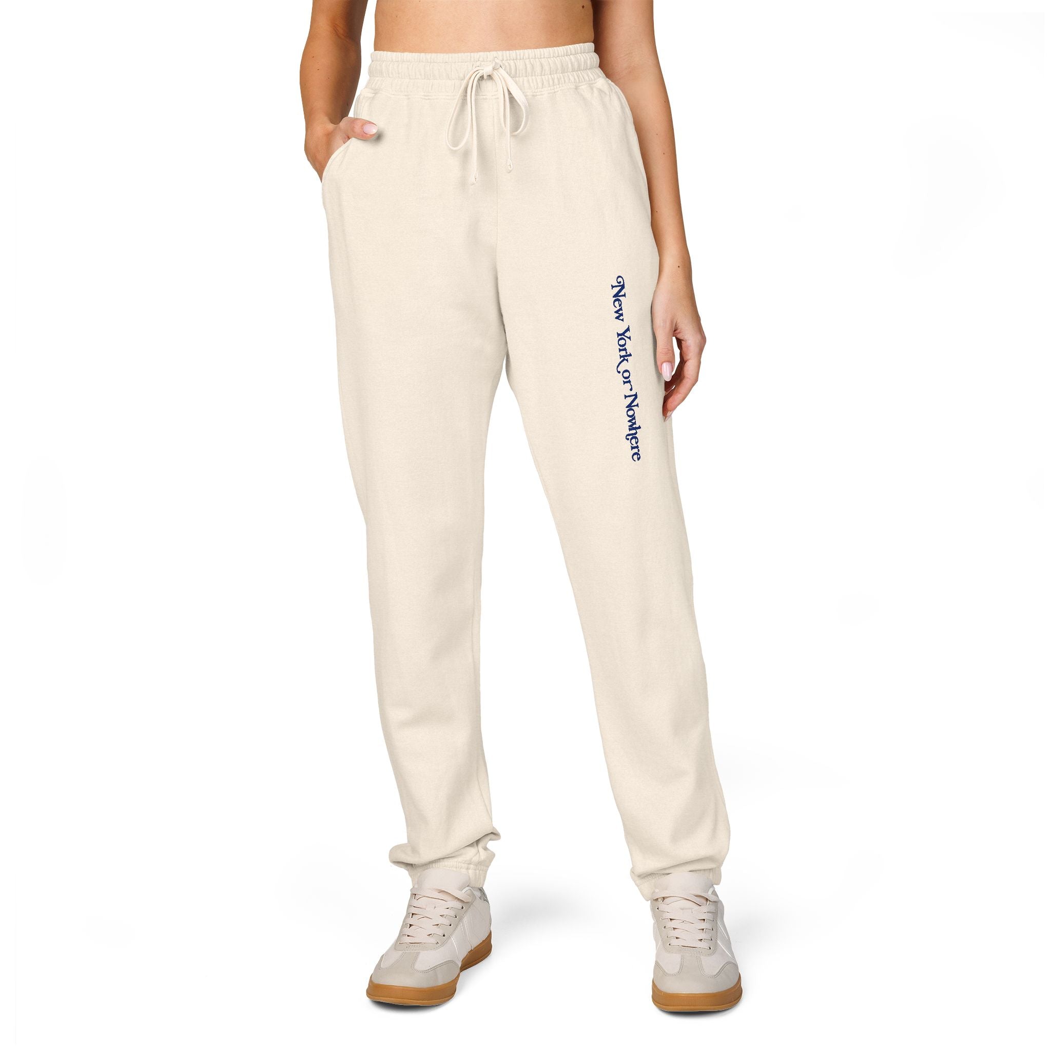 Fleece Sweatpants — Minimal Vertical Script Cozy Joggers