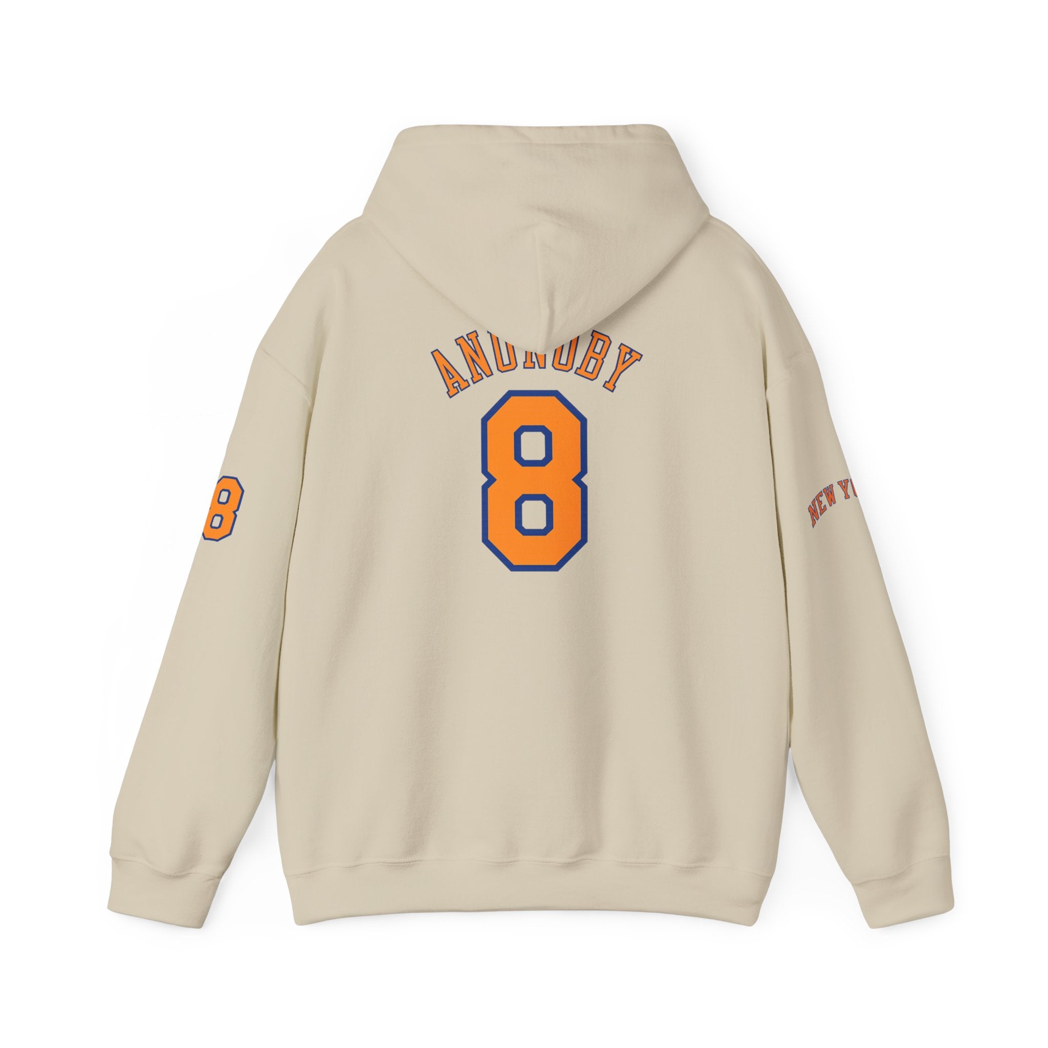 Knicks #8 Anunoby Basketball Hoodie — NYR Team Logo Back Number Sweatshirt