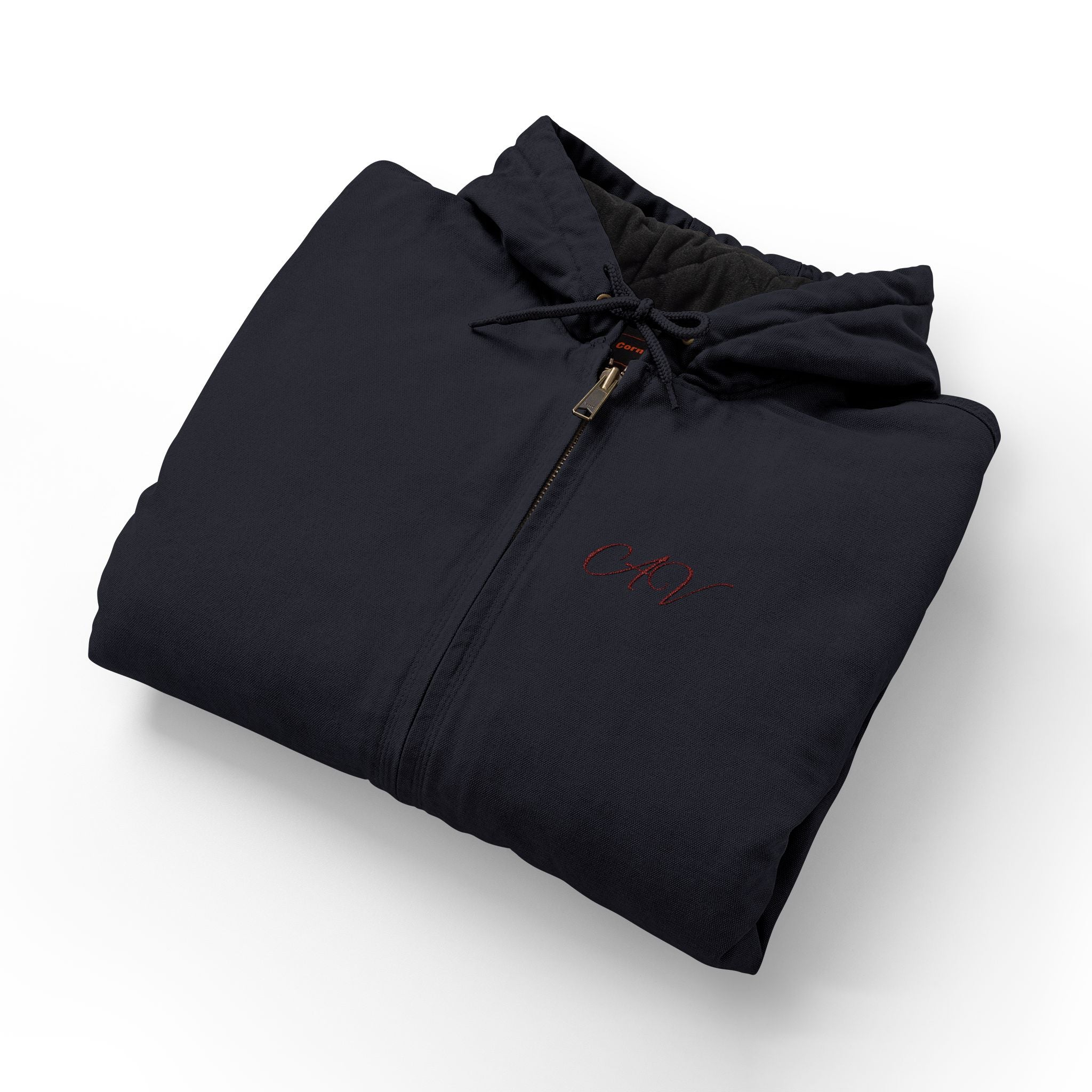 Men's Duck Cloth Hooded Work Jacket – Insulated Embroidered Carpenter Coat