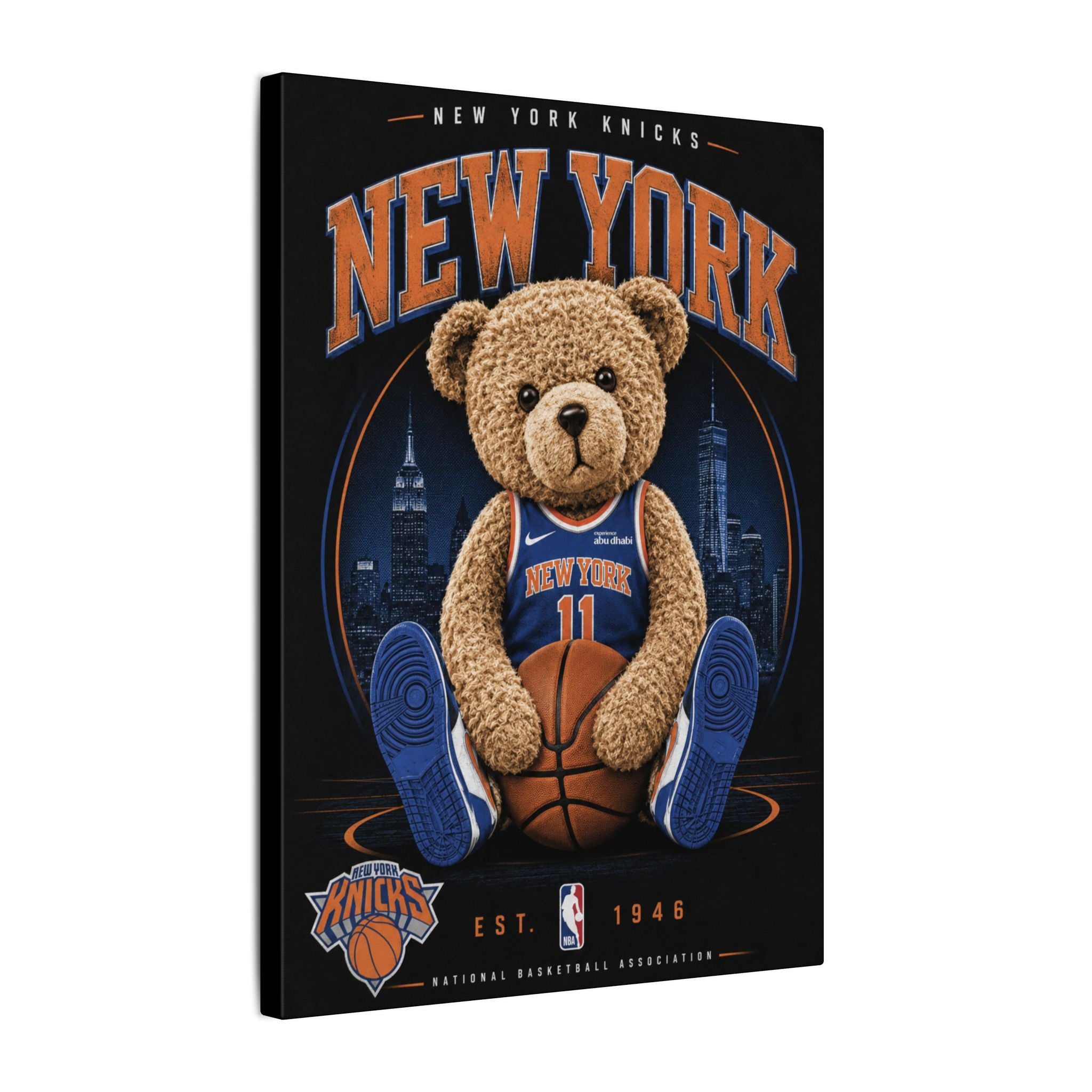 *LIMITED TIME* New York Knicks Teddy Bear Canvas Print — NBA Basketball Wall Art